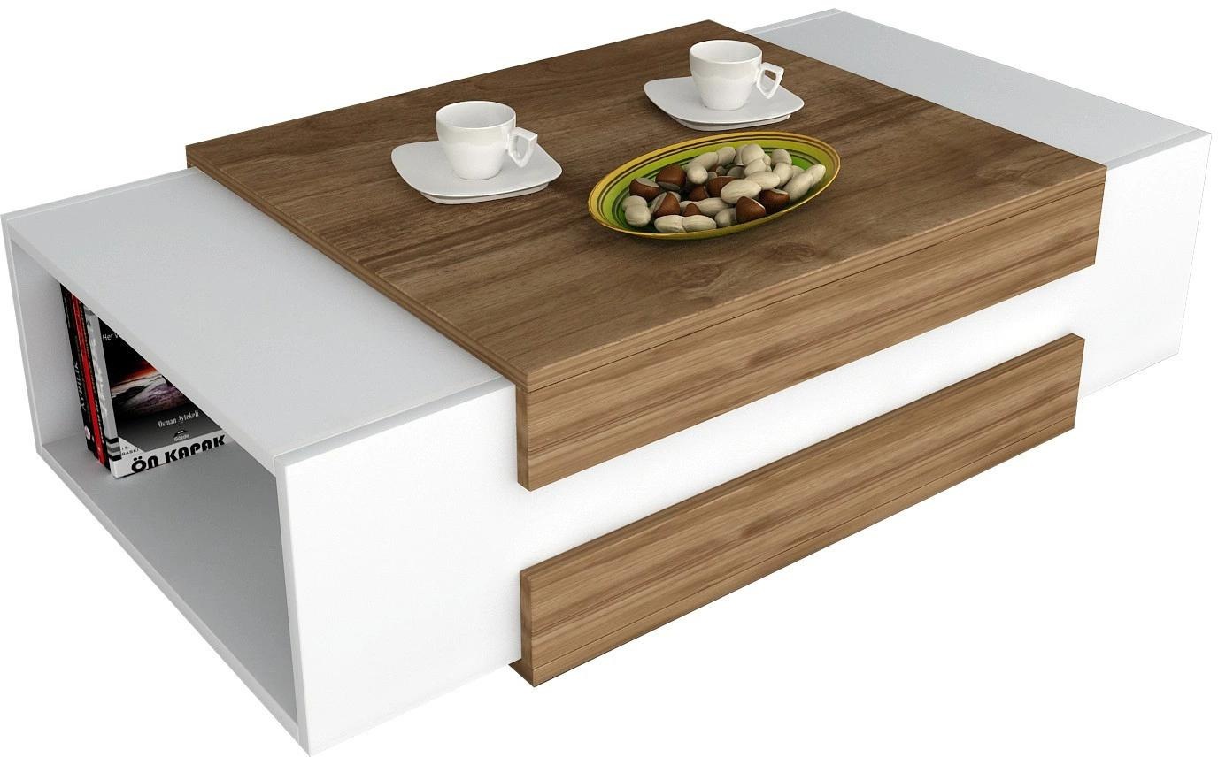 WOODY FASHION Beistelltisch »Nora 110 x 31 x 57 cm Nature/Weiss«