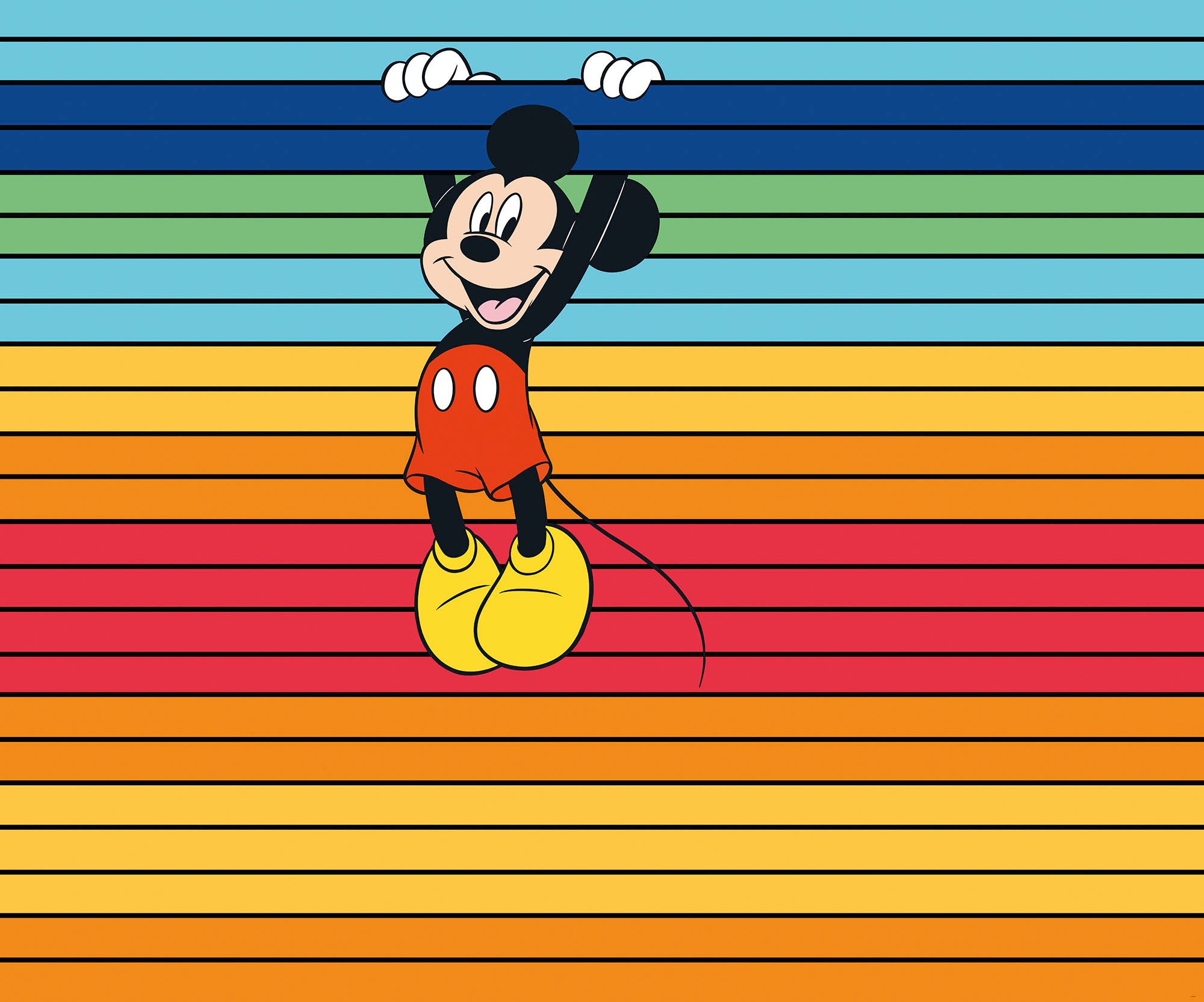 Image of Komar Fototapete »Mickey Magic Rainbow«, Motiv, Deutsches Qualitätsvlies (155 g/m²). Formstabil, strapazierfähig, geruchsfrei, glatt und umweltfreundlich. FSC®-zertifiziertes Produkt. Bahnbreite 50 cm. bei Ackermann Versand Schweiz