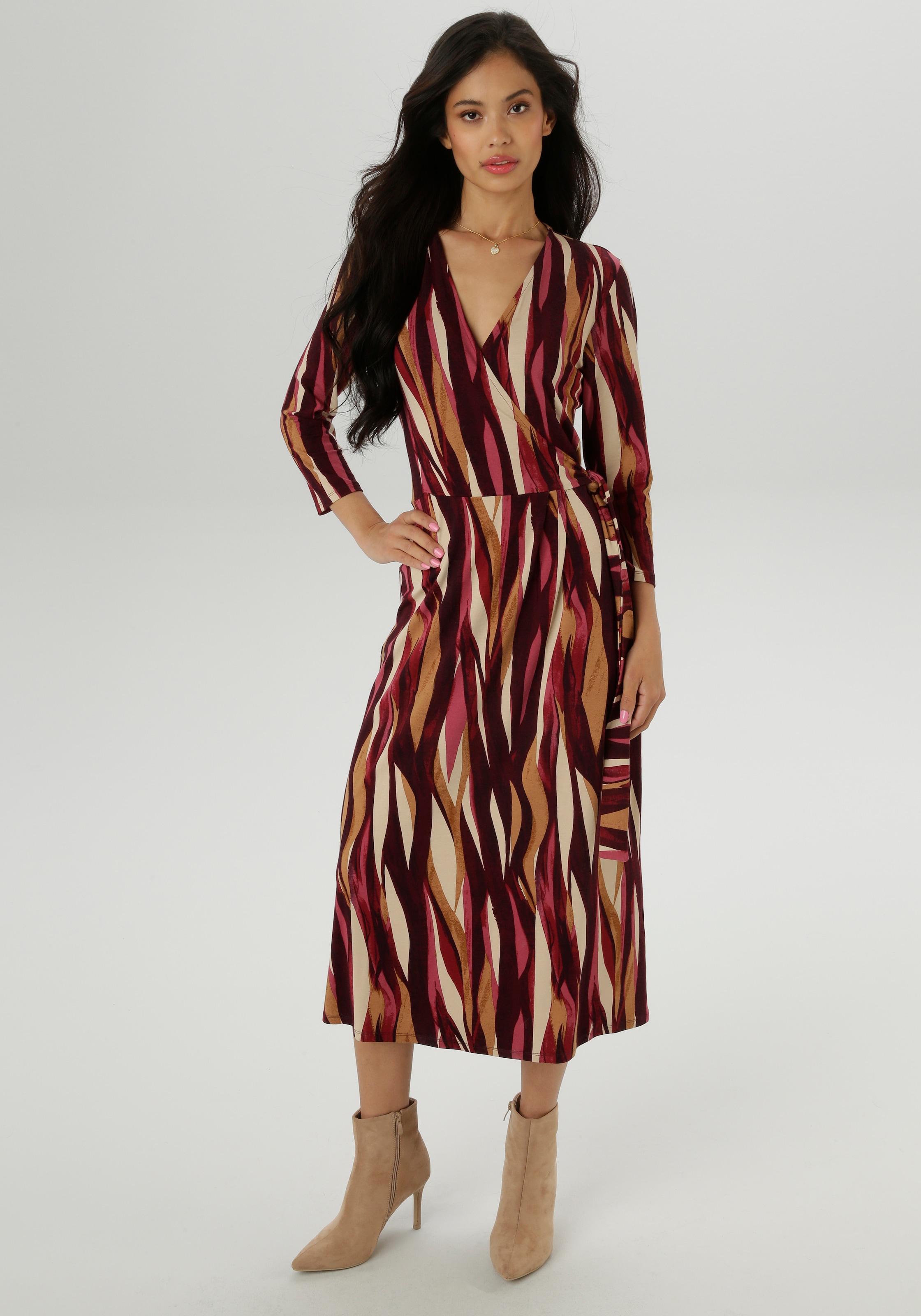 Aniston SELECTED Jerseykleid, in femininer Wickel-Optik - NEUE KOLLEKTION