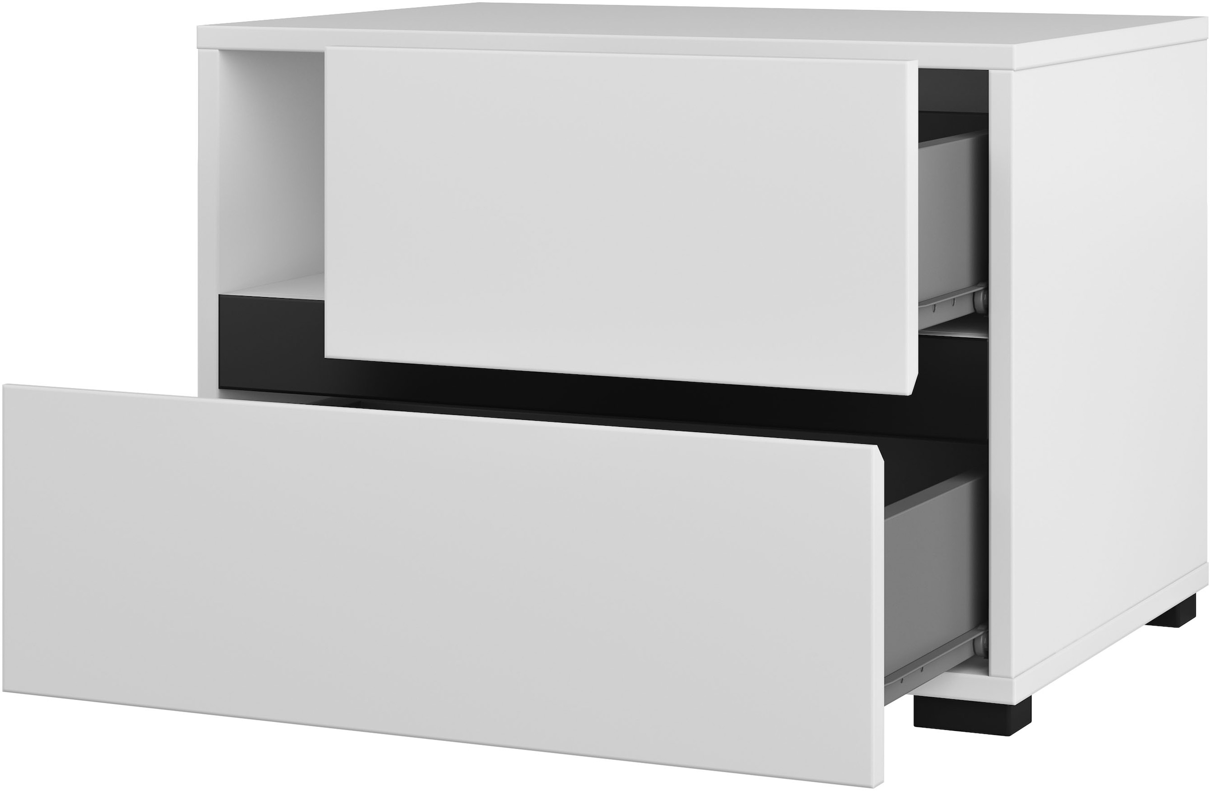 Home affaire Schlafzimmer-Set »Cross, moderne, grifflose Optik, FSC-zertifiziert« Bett 180x200cm, 2 Nachtkommoden, Schrank 2-oder 4-türig, 4 Stk. tlg. Komplettschlafzimmer-Set