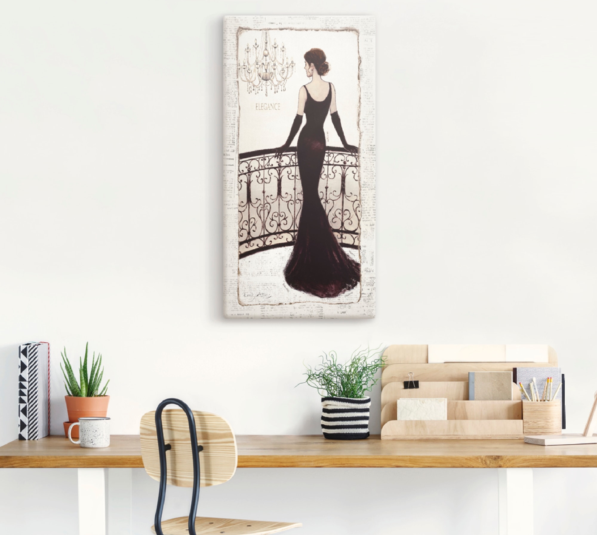 Artland Wandbild »Die schöne in Schwarz«, Frau, (1 St.), als Leinwandbild, Poster, Wandaufkleber in verschied. Grössen