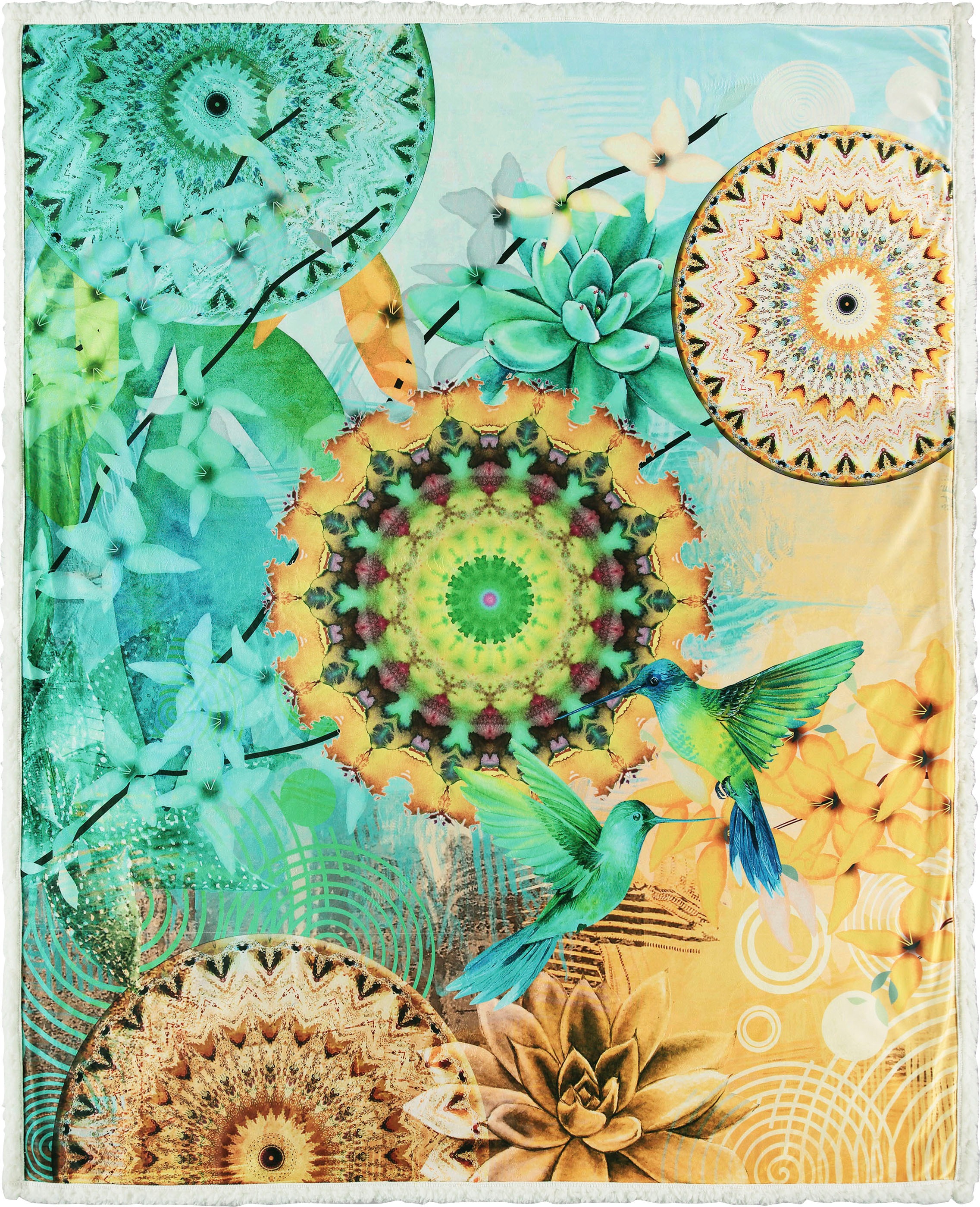 Image of hip Plaid »Giada«, mit Mandalas und Vögeln, Kuscheldecke bei Ackermann Versand Schweiz