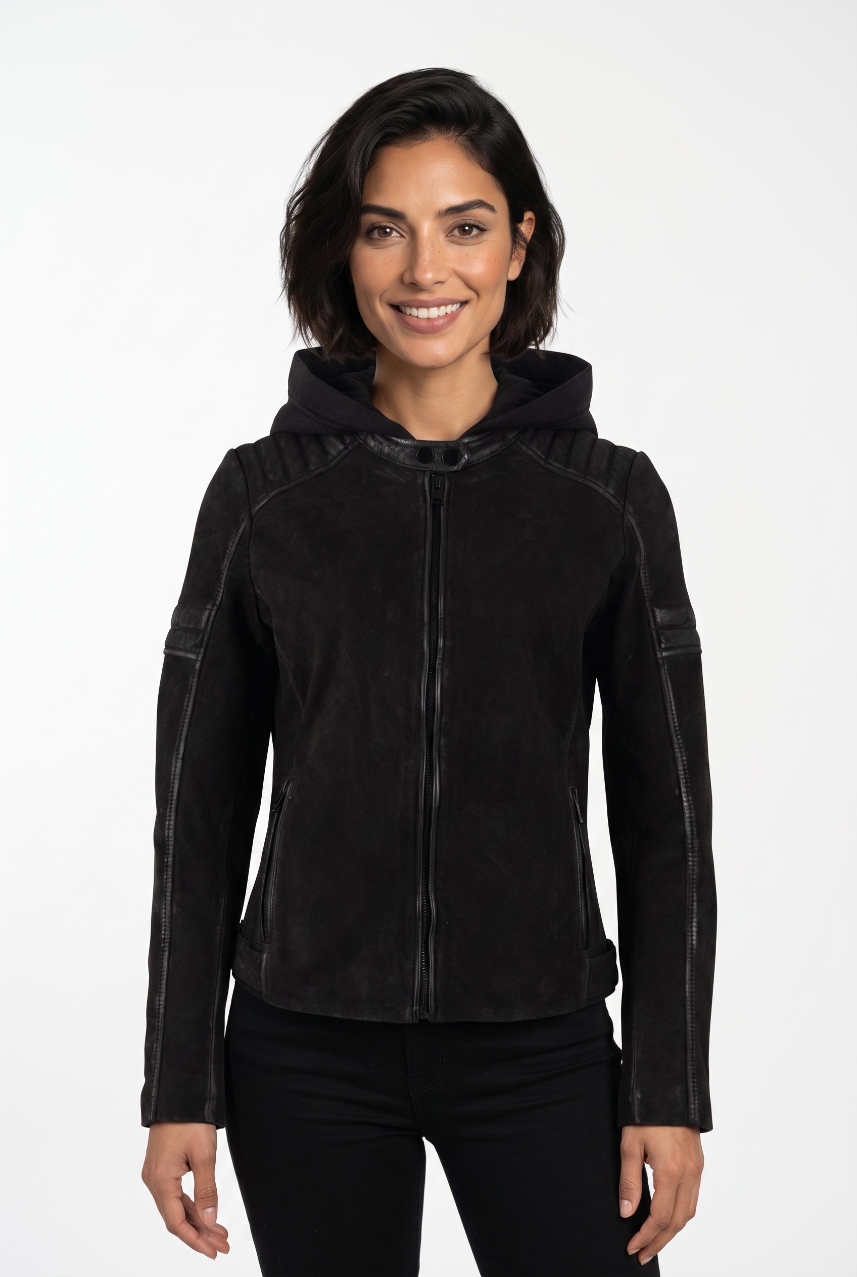 Image of Mauritius Lederjacke "MWShary SF" mit Kapuze mit abnehmbarer Kapuze, Slim Fit