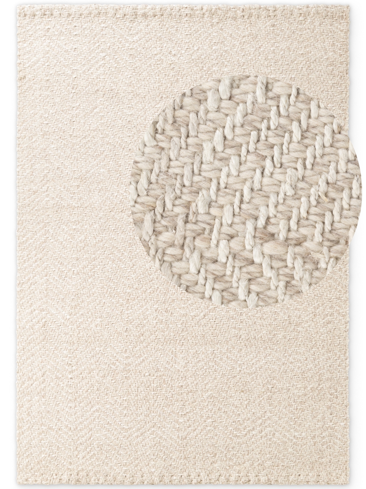 ELLE DECORATION Wollteppich »Majoli,  auch als Läufer«, rechteckig, 10 mm Höhe, Herringbone, Wolle, Jute, Natur, Wohnzimmer, Schlafzimmer, Boho,Skandi