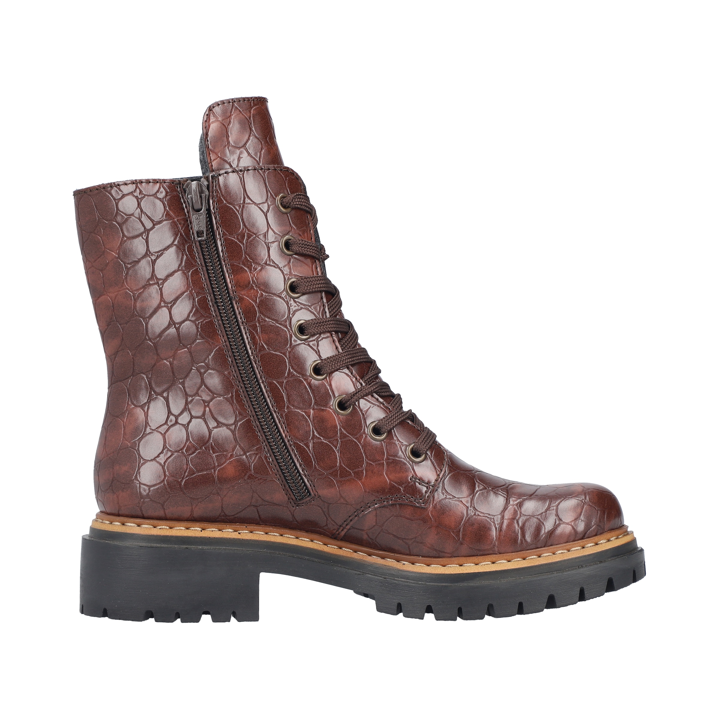 Rieker Bottines à lacets  Schnürstiefelette, Profilsohle, in veganer Verarbeitung