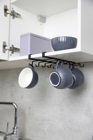 WENKO Küchenregal, Schrankeinsatz, Tassenhalter für 10 Tassen, Metall