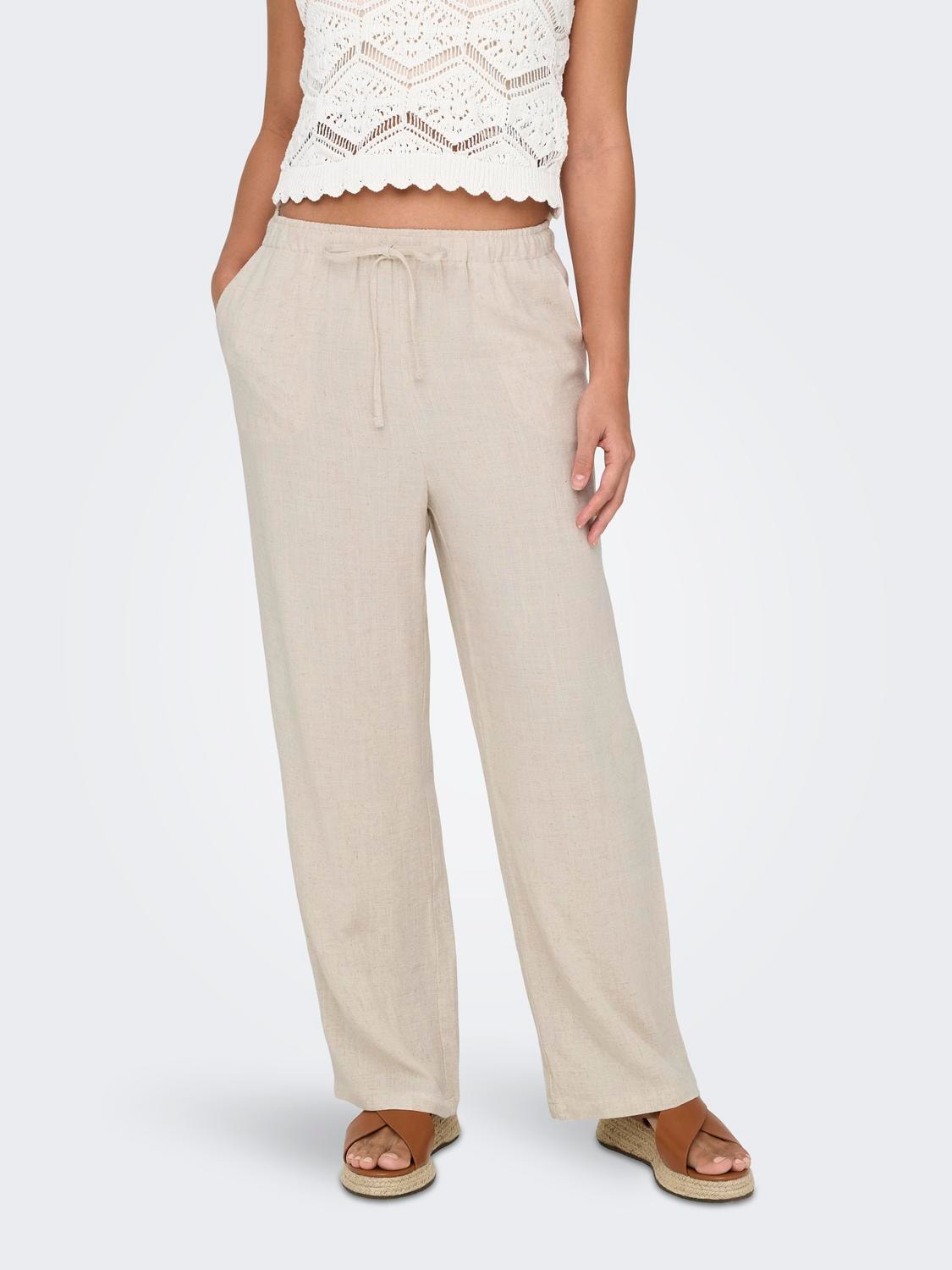 Image of ONLY Schlupfhose "ONLSIESTA MW PULL-UP LINEN BL PNT NOOS" Viskosemischung