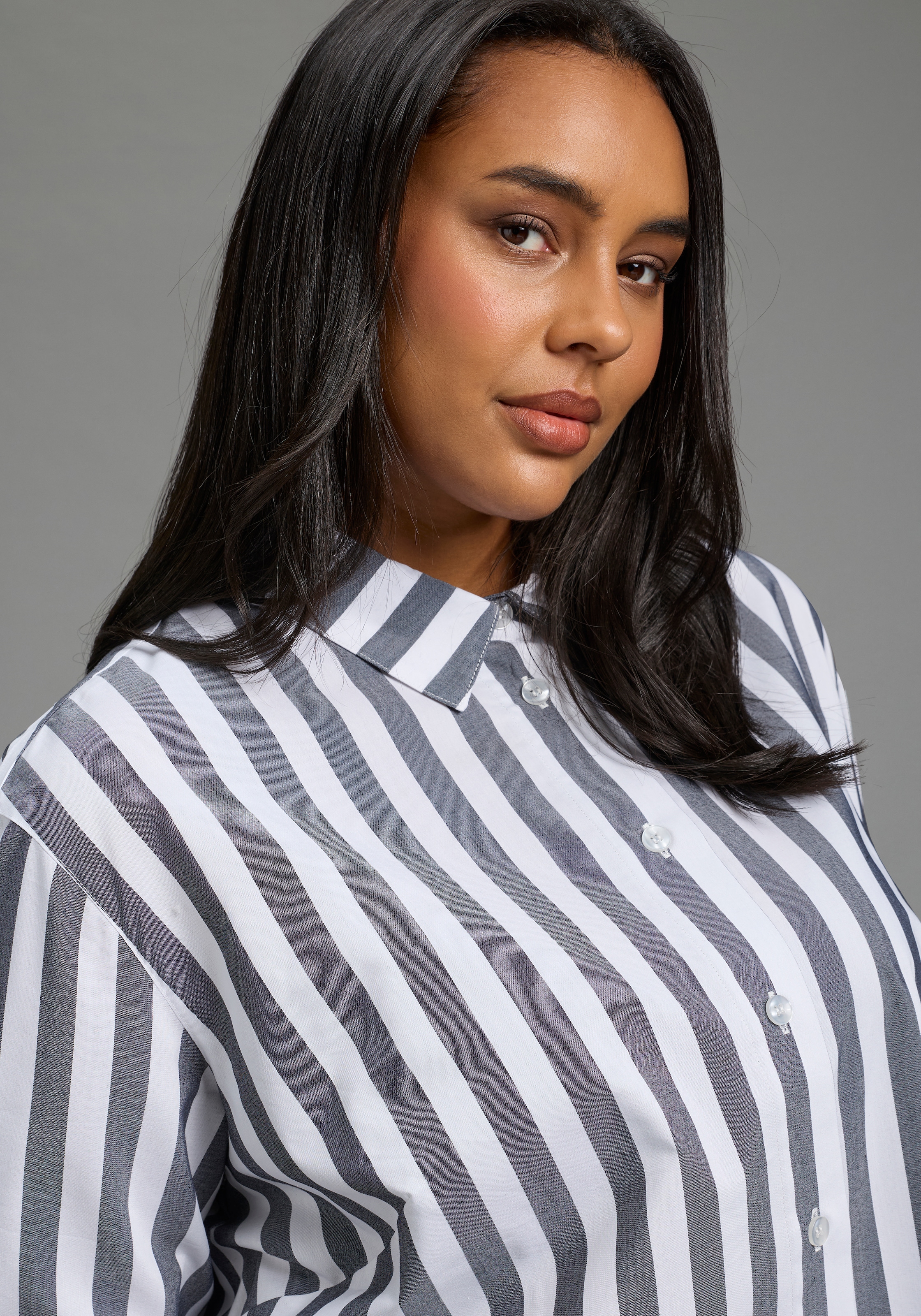 Laura Scott CURVE Blouse classique »Grosse Grössen« style féminin, en coton, polyester et élasthanne