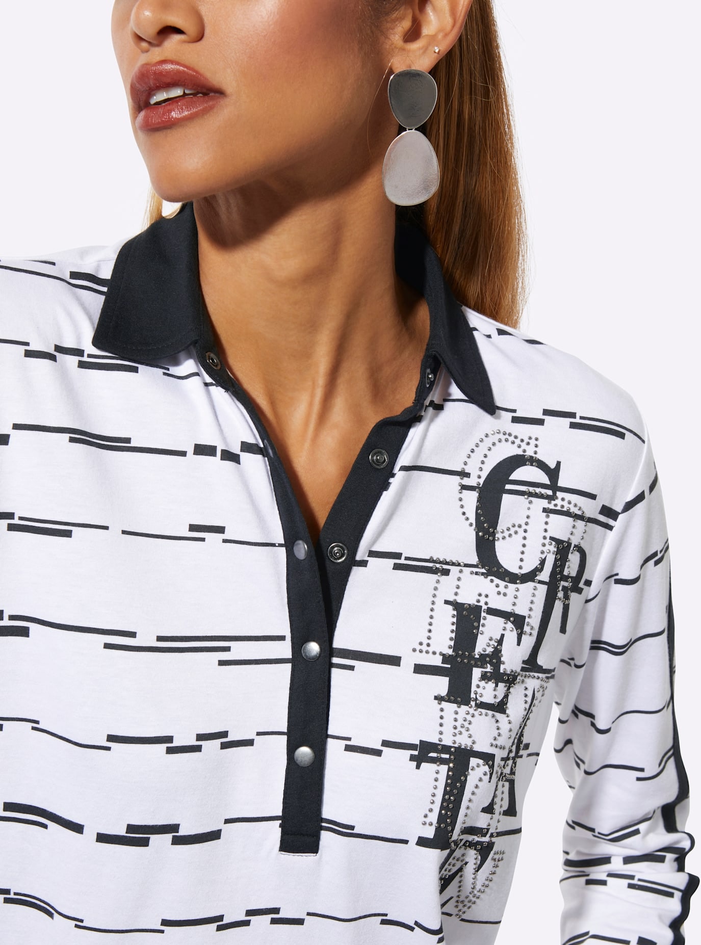 creation L Langarmshirt »Poloshirt« 1 tlg. tlg.