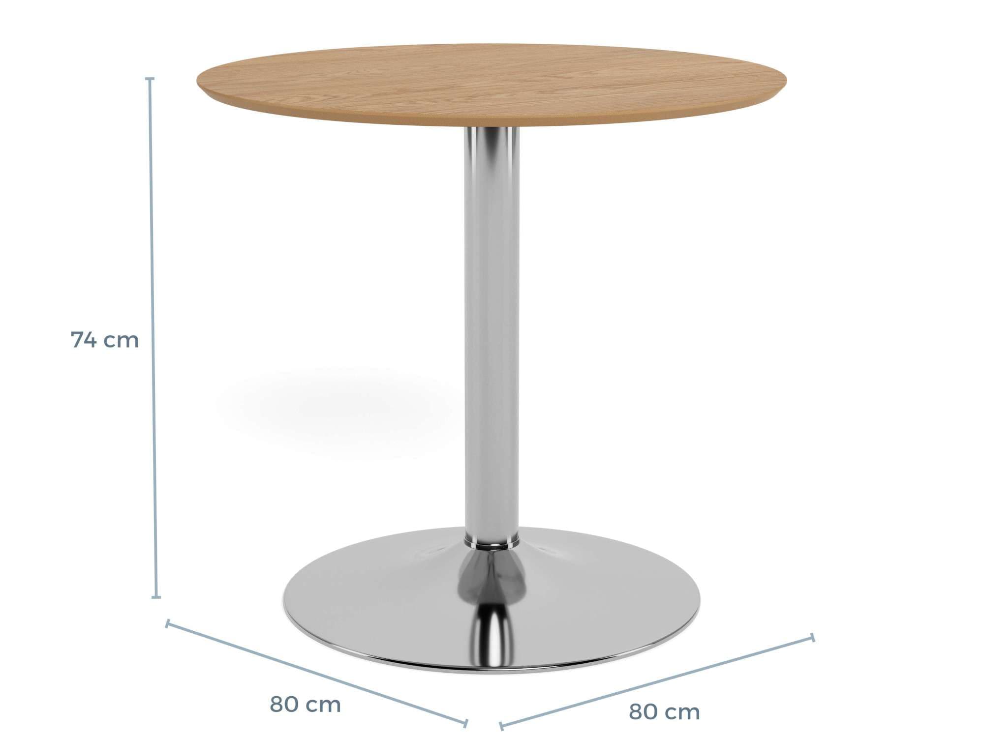 ACTONA GROUP Table de bar »Ibiza, Bistrotisch« Table, chêne, acier chromé, 80x74cm