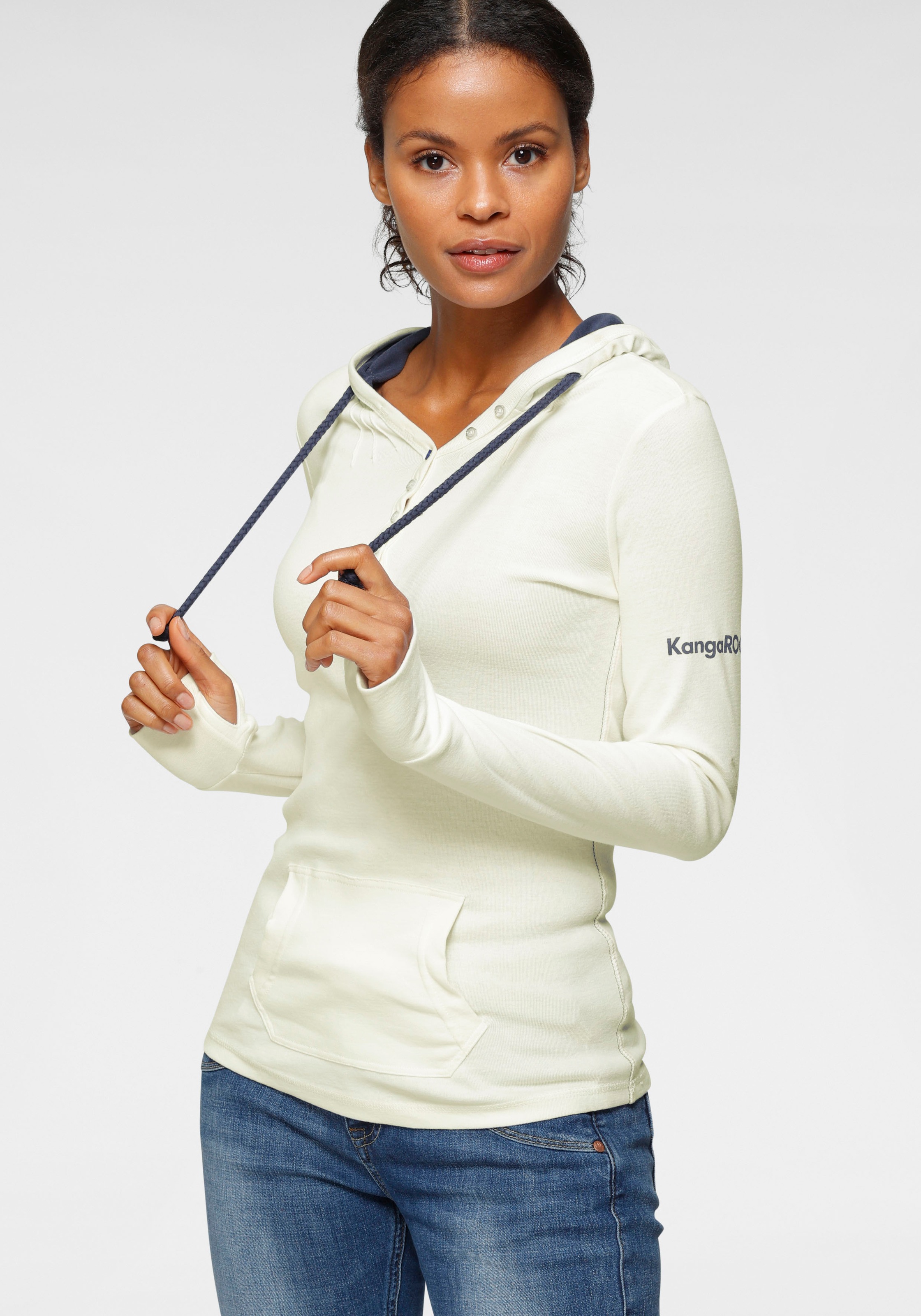 Image of KangaROOS Kapuzenshirt, Kapuze kontrastfarben gefüttert bei Ackermann Versand Schweiz