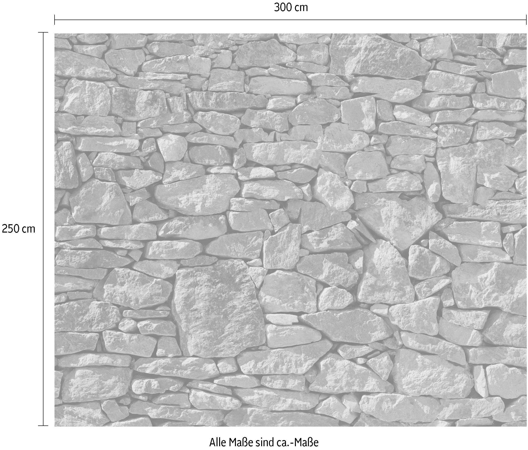 Komar Vliestapete »Stone Wall«, 300x250 cm (Breite x Höhe), Vliestapete, 100 cm Bahnbreite
