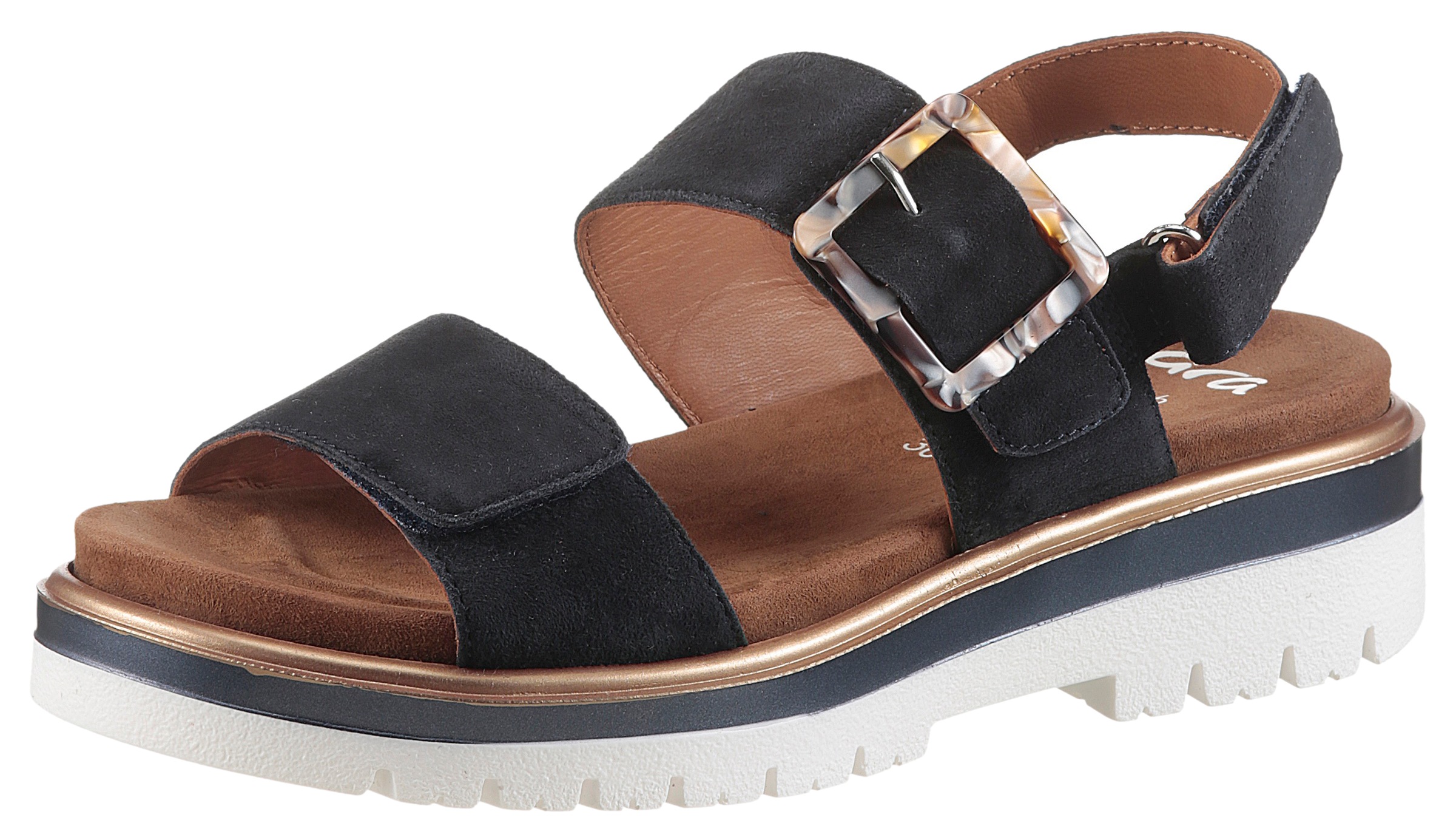 Image of Ara Plateausandaletten "MALAGA", Plateausandale, Klettschuh in Bequemweite G (= weit)