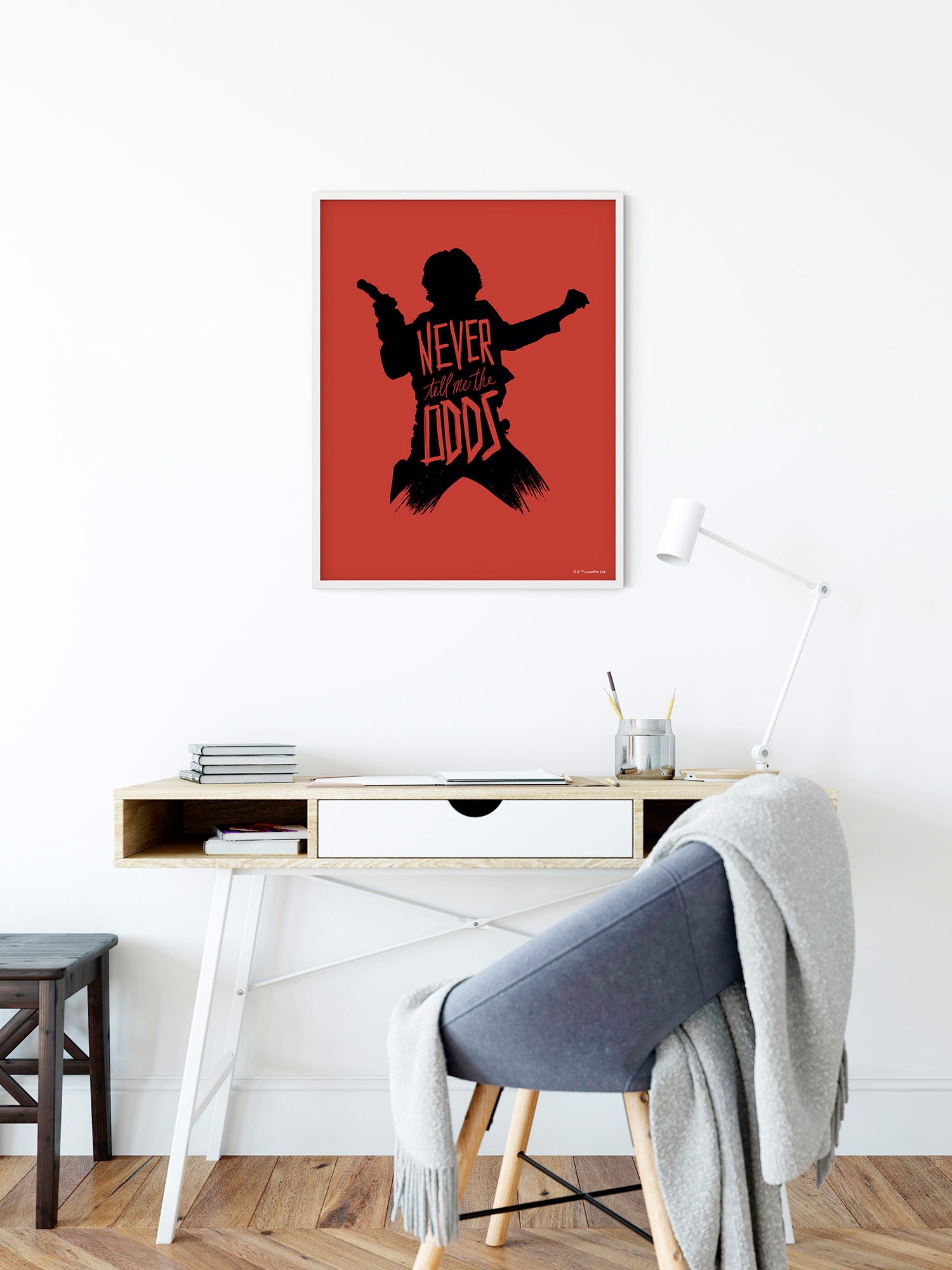 Komar Bild »Star Wars Silhouette Quotes Han Solo«, Disney, (1 St.), Wandbild zur Dekoration im Kinderzimmer - ohne Rahmen