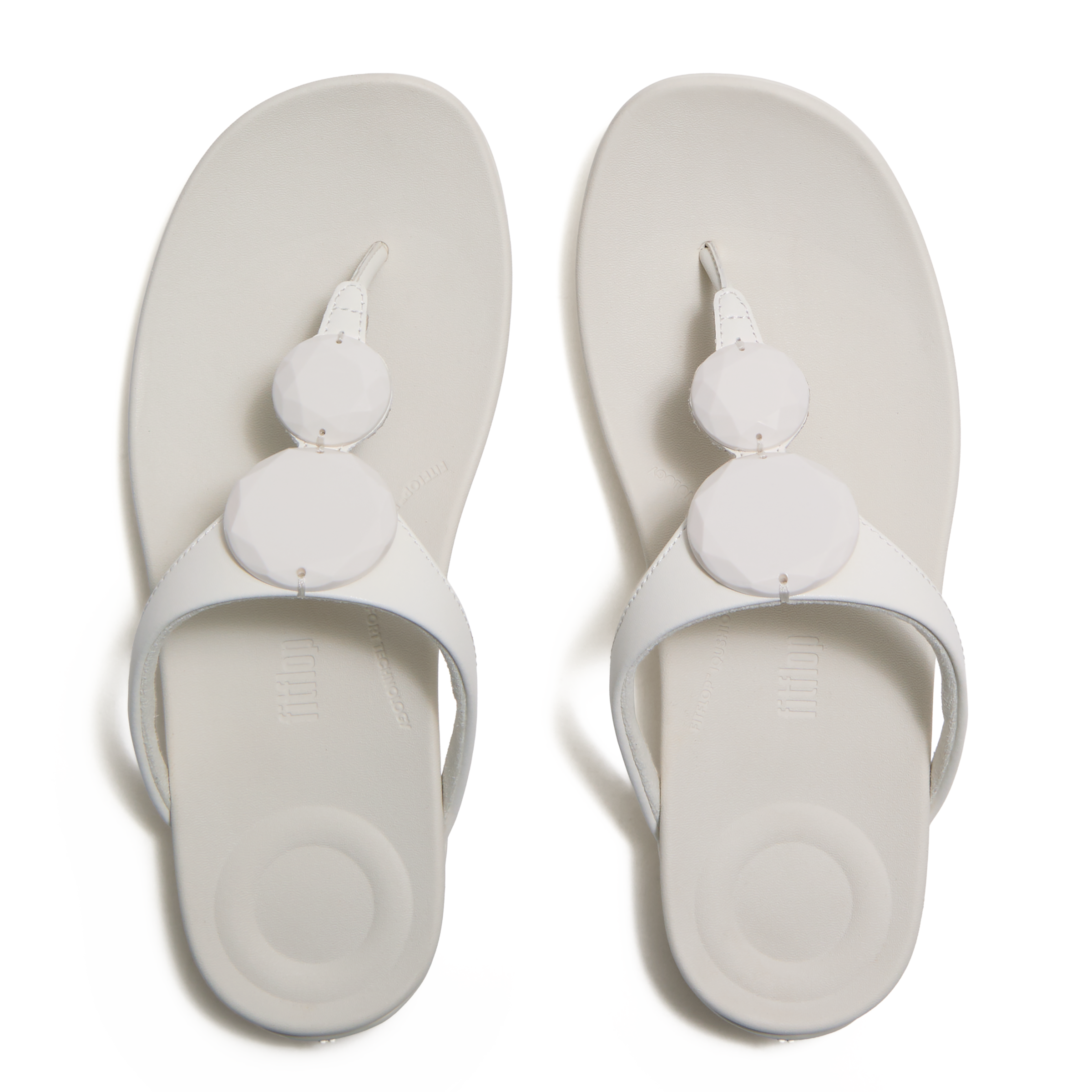 Fitflop Séparateur d'orteils »SOLAY GLOSSY-DISC TOE-POST SANDALS«  Dianette, chaussure d'été avec détail métallique
