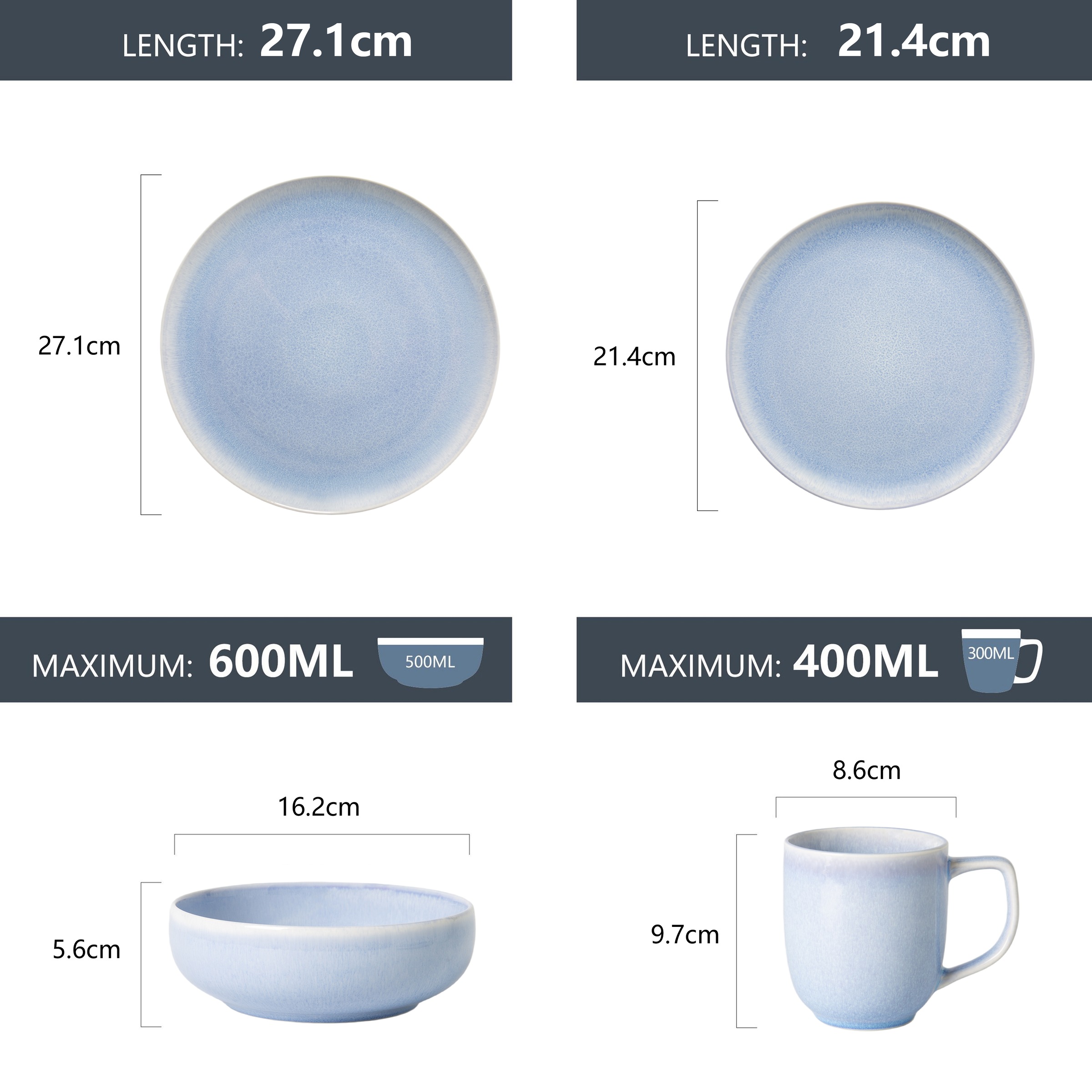 GOODproduct Set de vaisselle »Flett, mit Reaktivglasur« spülmaschinenfest und mikrowellengeeignet