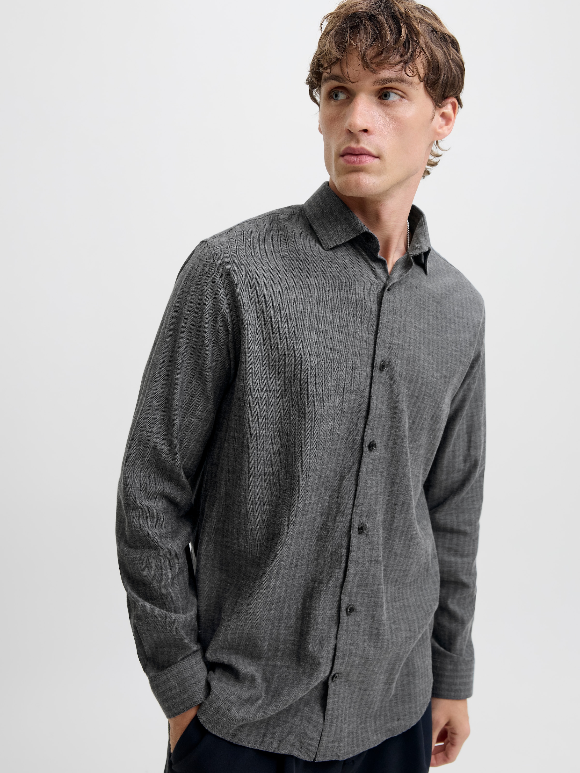Jack & Jones Langarmhemd »JPRBLAPARKER MELANGE L/S SHIRT BF«