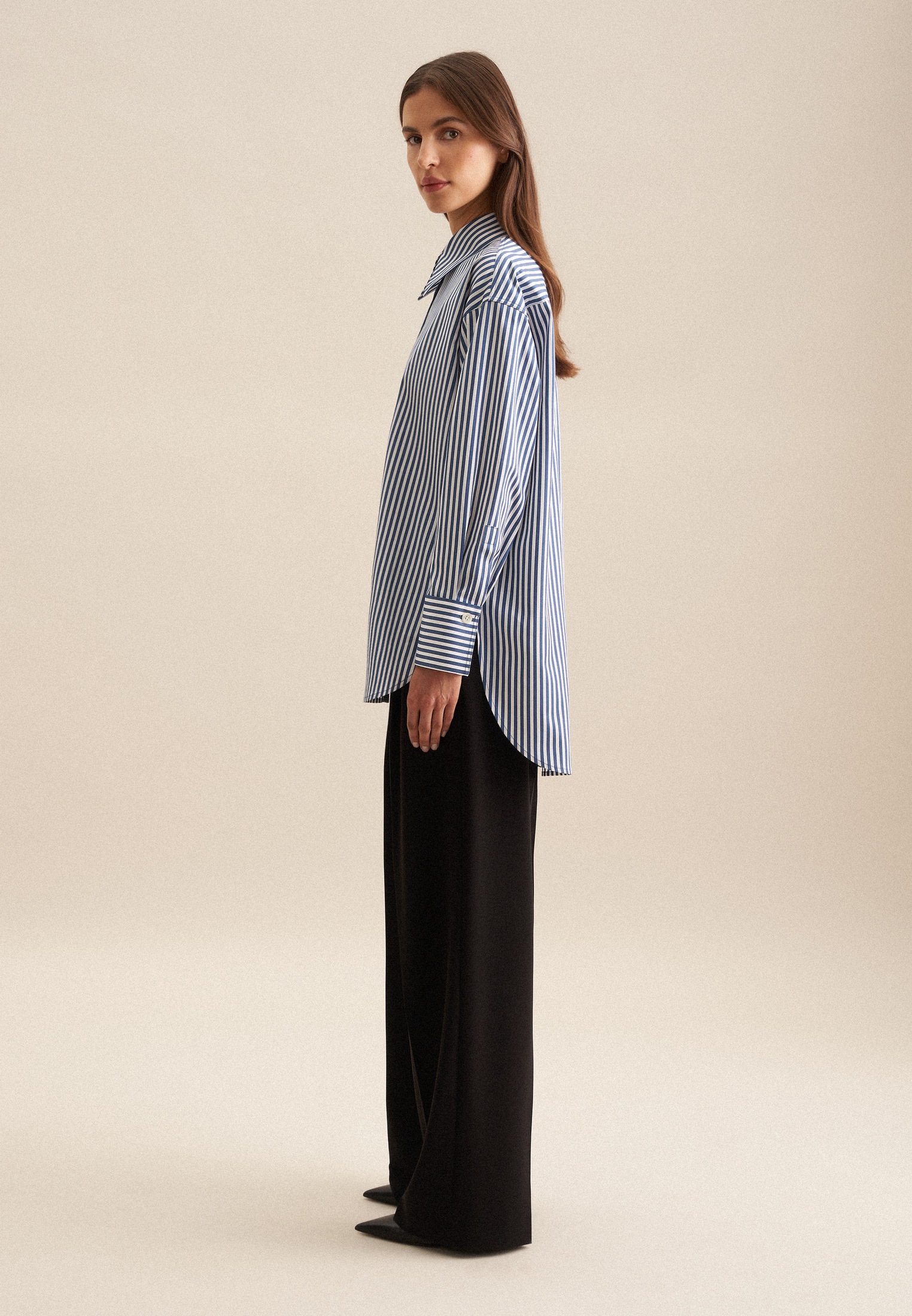 seidensticker Longbluse »Schwarze Rose« Langarm Kragen Streifen