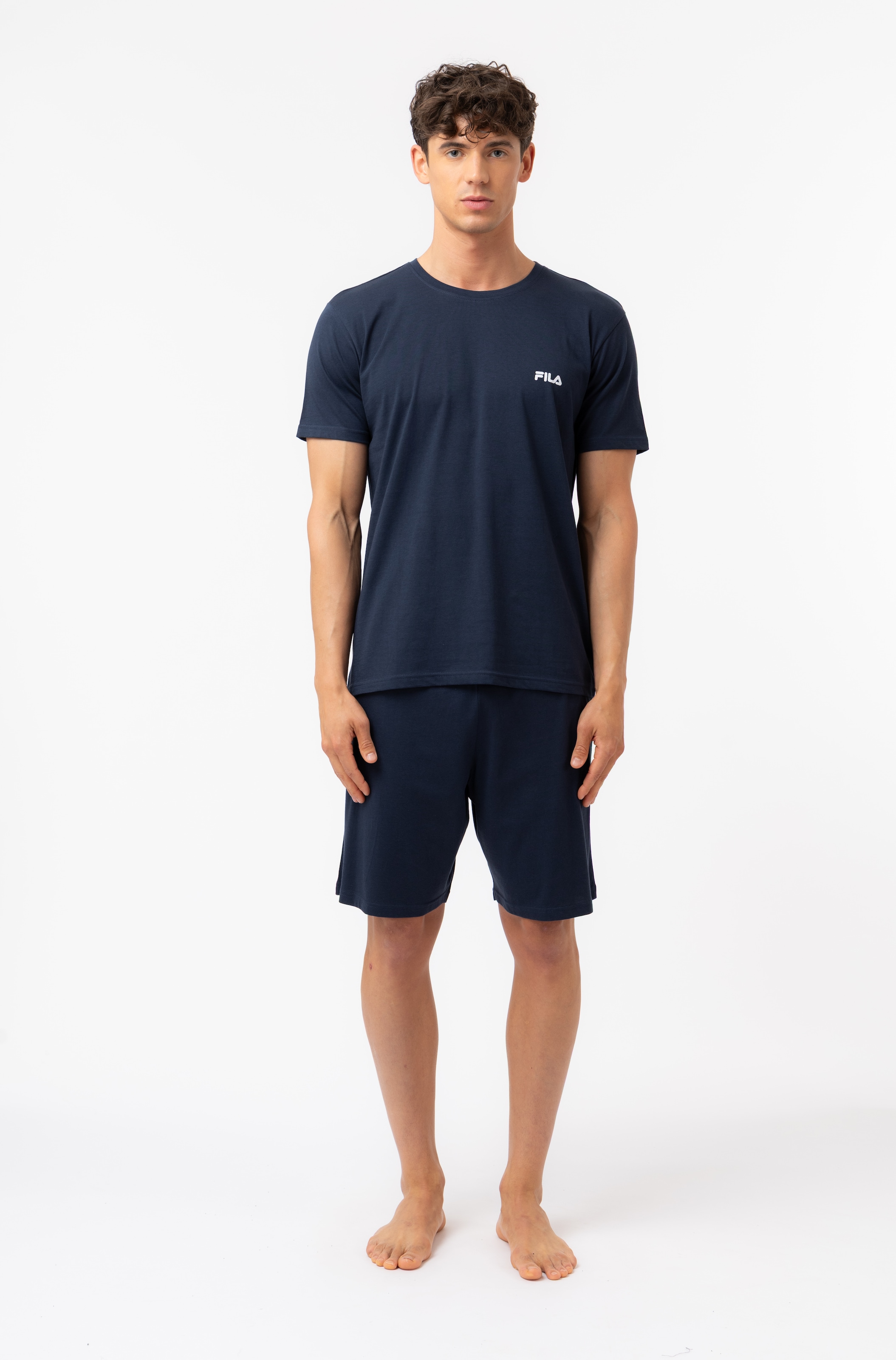 Image of Fila Schlafanzug "MAN JERSEY PYJAMAS" 0, 2 aus Baumwolle, sportlicher Stil, mit kurzer Hose, Kurzarm