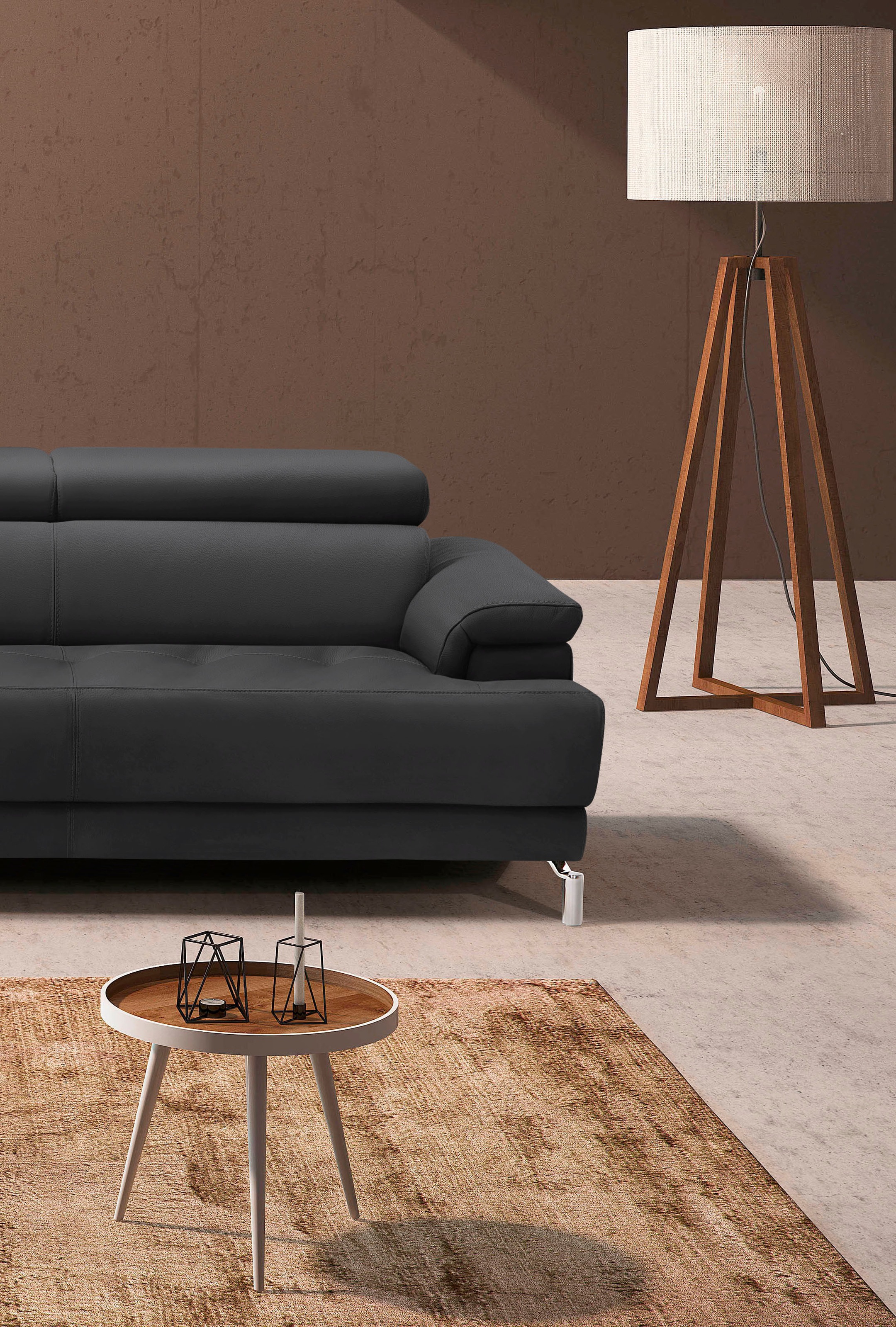 Egoitaliano Ecksofa »Soul, extravagantes Designsofa, Megasofa, super bequem, tolle Details«, mit Trapez-Abschlusselement, inkl verstellbarer Kopfteile