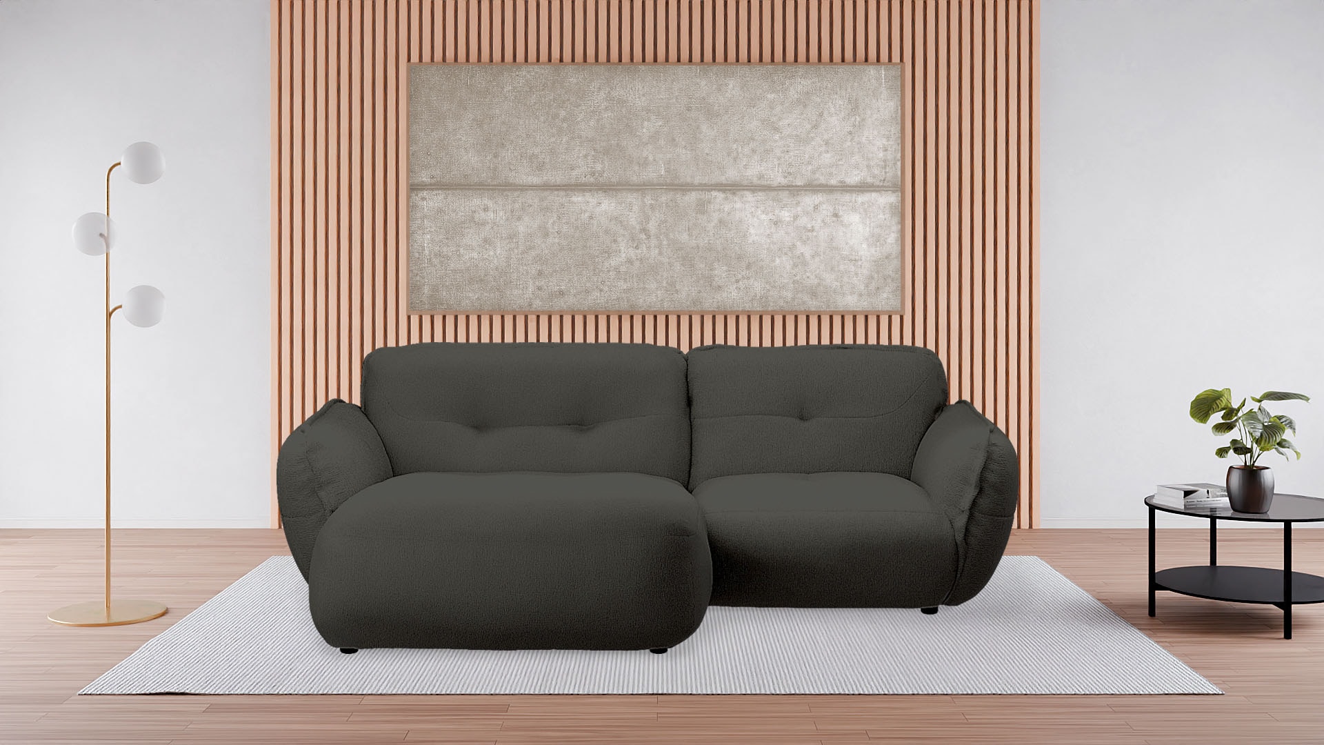 Image of BETYPE Ecksofa "Be Fluffy" Softes Sitzgefühl, moderne Kedernaht, hochwertiger Bezug