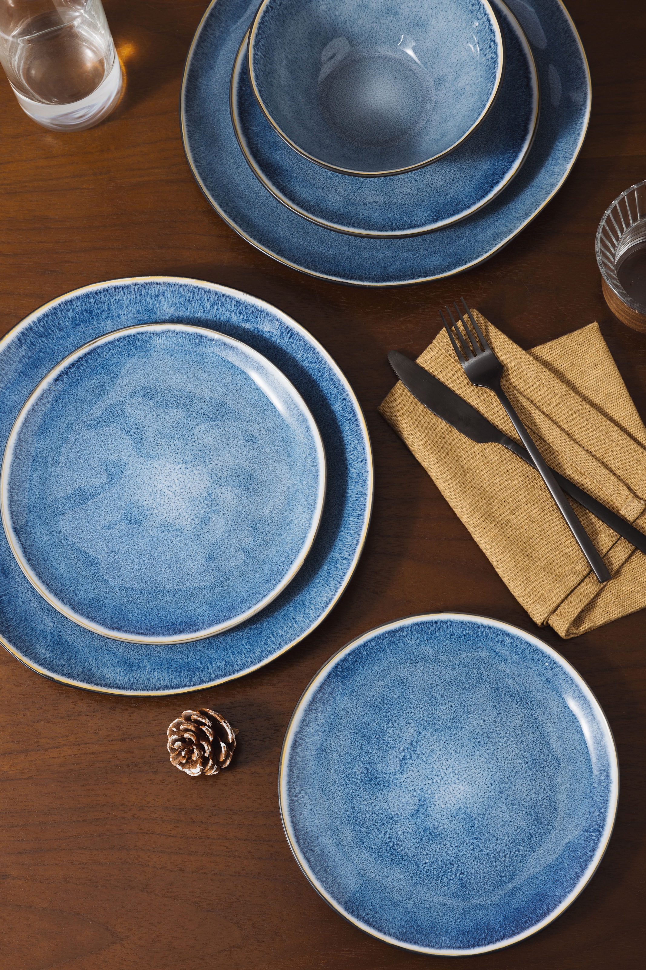 GOODproduct Tafelservice »Teller Set, Service Allden« Teller Set, jedes Stück ein Unikat, 12 Teile, für 4 Personen