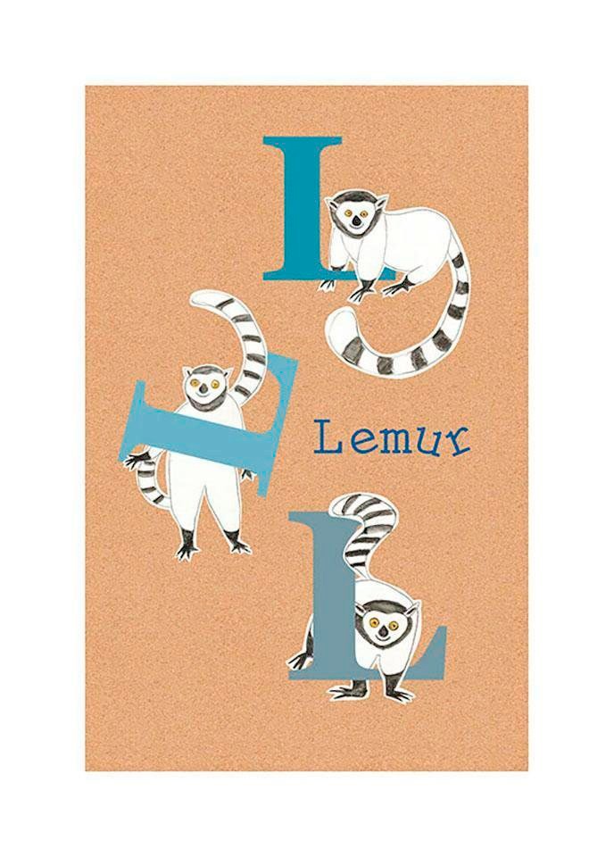 Image of Komar Bild "ABC Animal L" Buchstaben 1 Stk. tlg. Wandbild zur Dekoration - ohne Rahmen