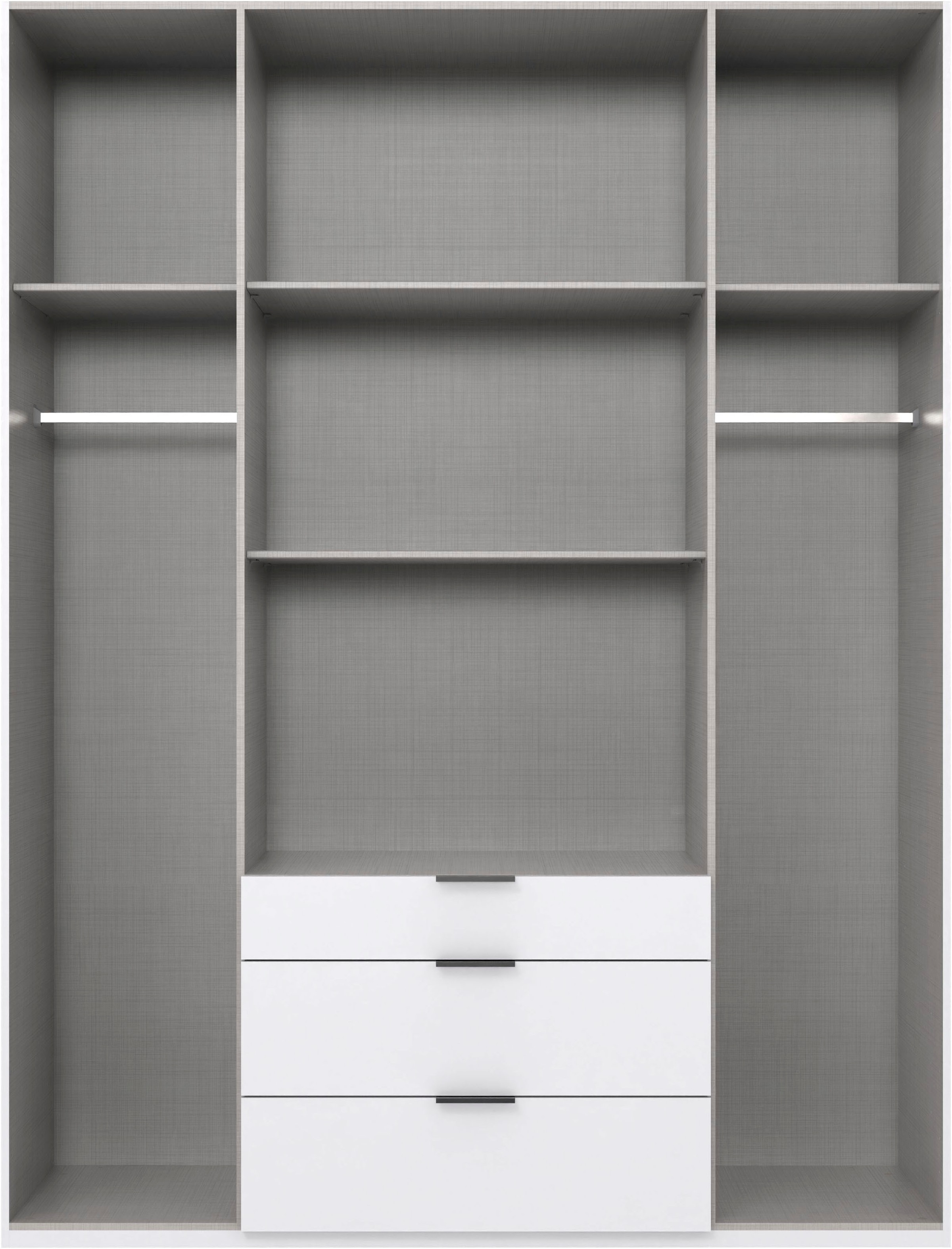Wimex Drehtürenschrank »Mugano, 135 oder 180cm breit, 208 oder 236cm hoch, Made in Germany«, (mit langen oder kurzen Griffen aus Metall), wahlweise mit oder ohne Spiegel, mit Schubladen