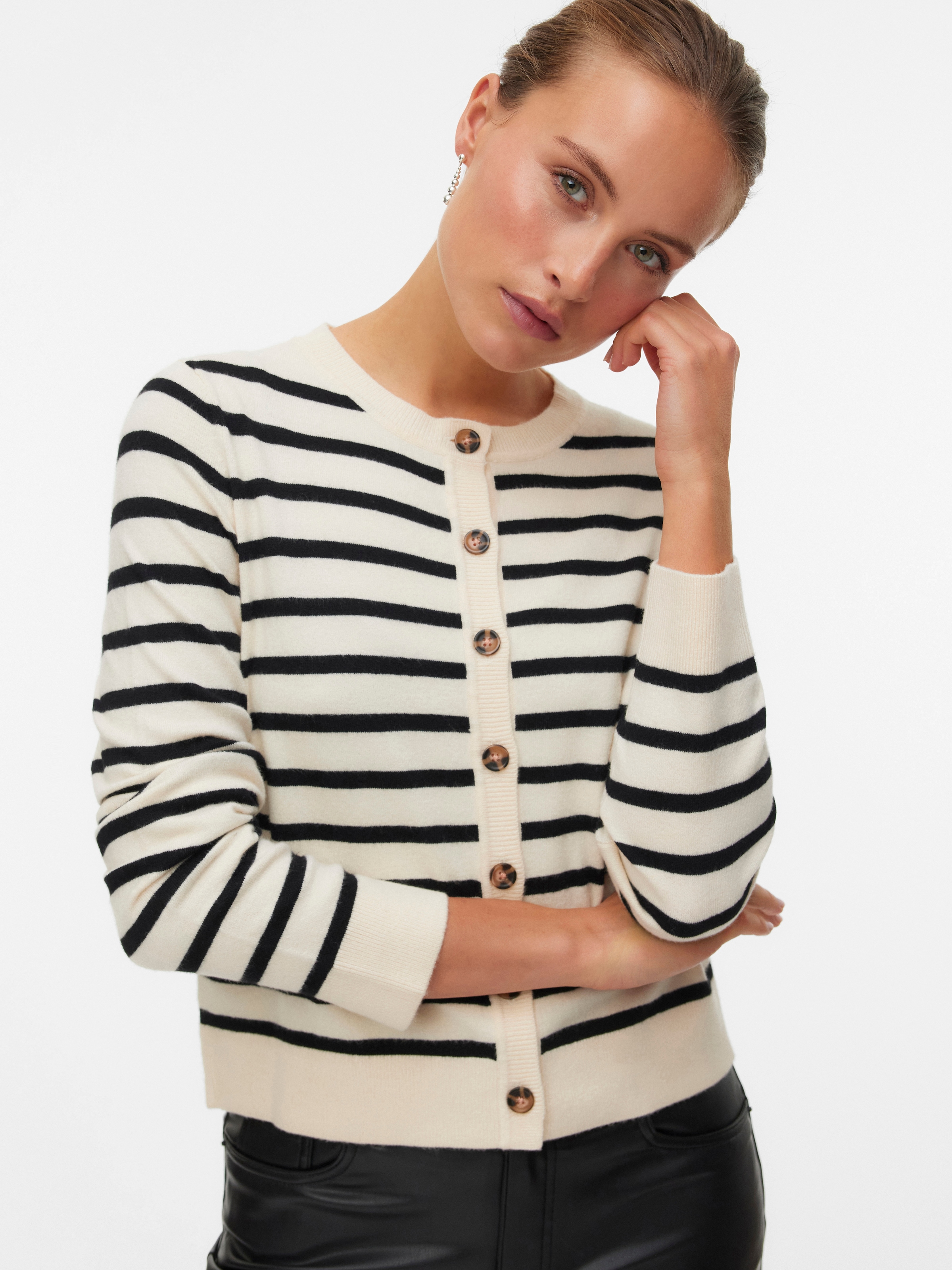 Vero Moda Veste en tricot »VMSABA PLAIN LS O-NECK CARDIGAN NOOS«