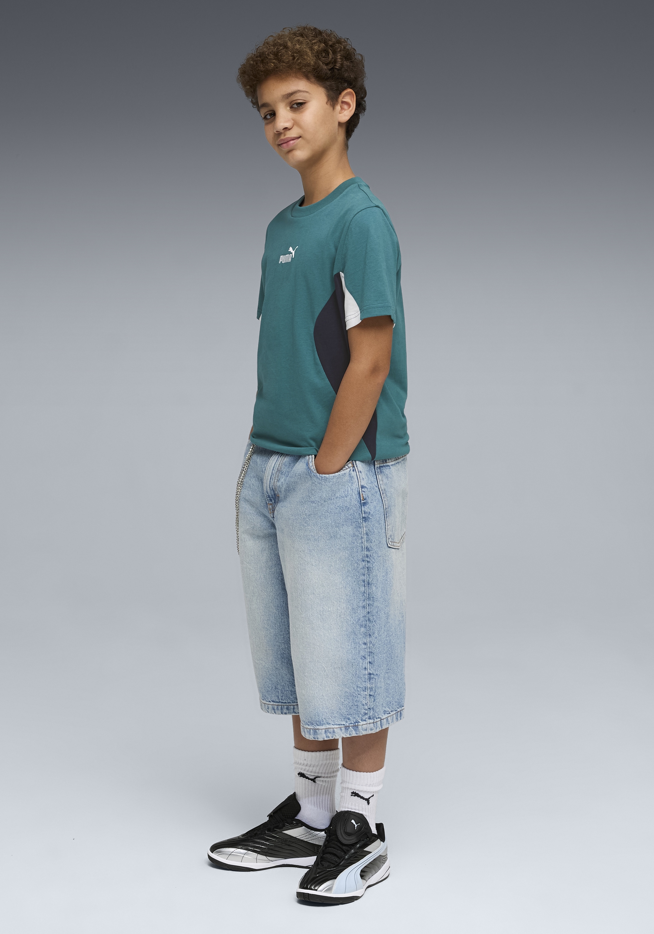 PUMA T-shirt »ESS BLOCK TEE B« manches courtes, col rond, sans capuche