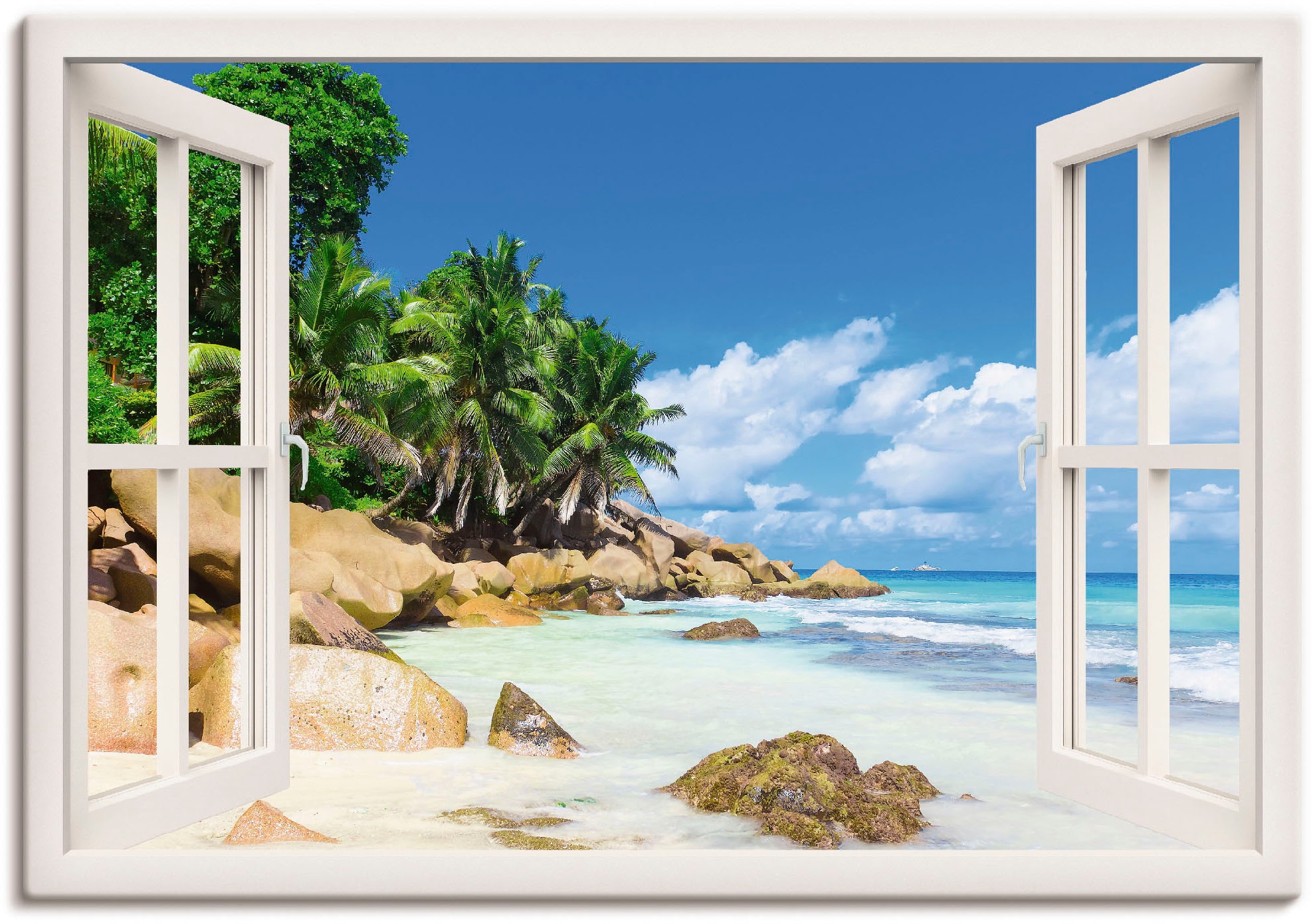 Wandaufkleber Karibikbilder, Artland St.), »Küste als Poster oder in Fenster«, Wandbild Grössen Leinwandbild, durchs mit versch. jetzt (1 Alubild, Palmen kaufen