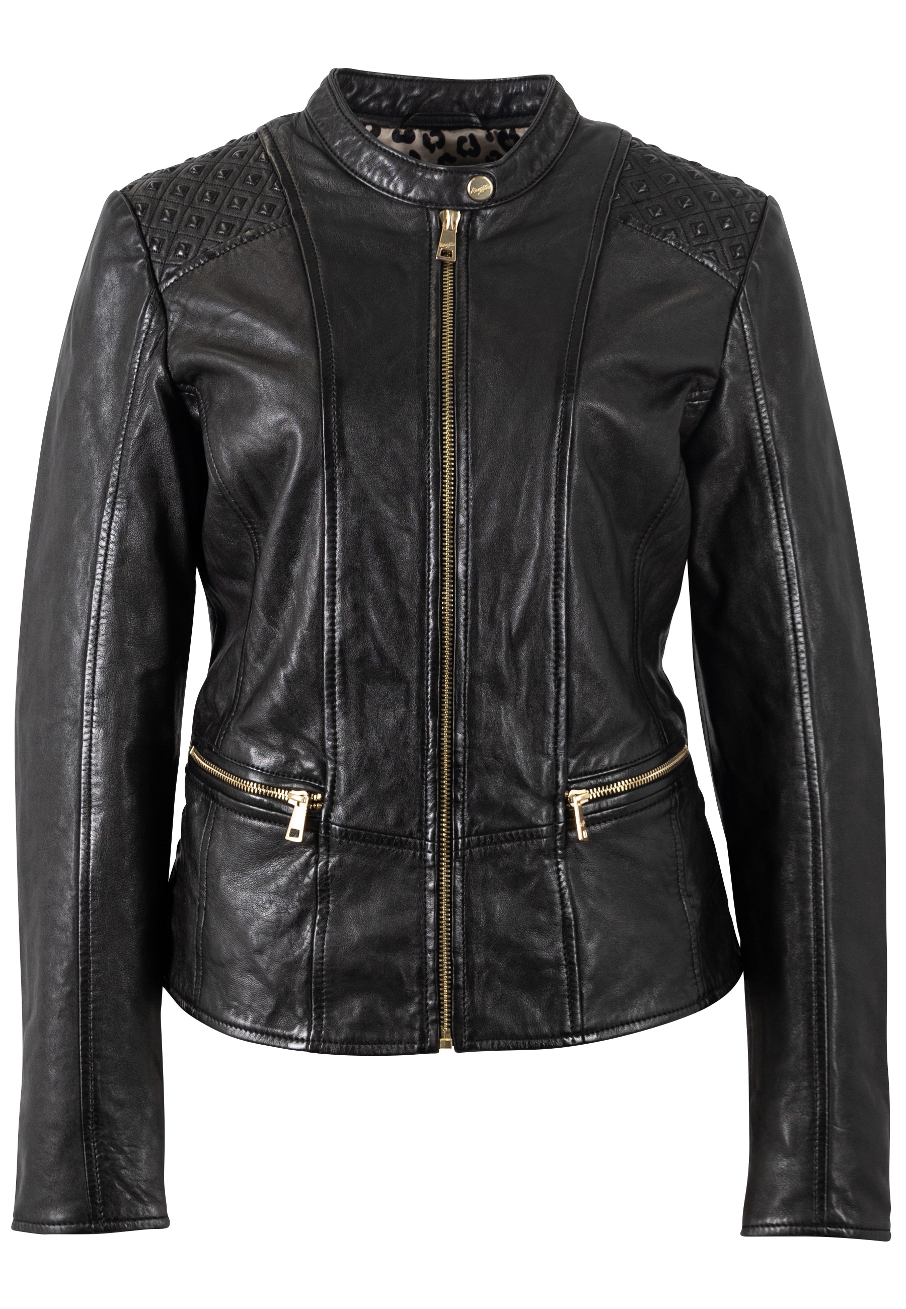 Mauritius Lederjacke »MWMakena« mit Stehkragen & Drucker