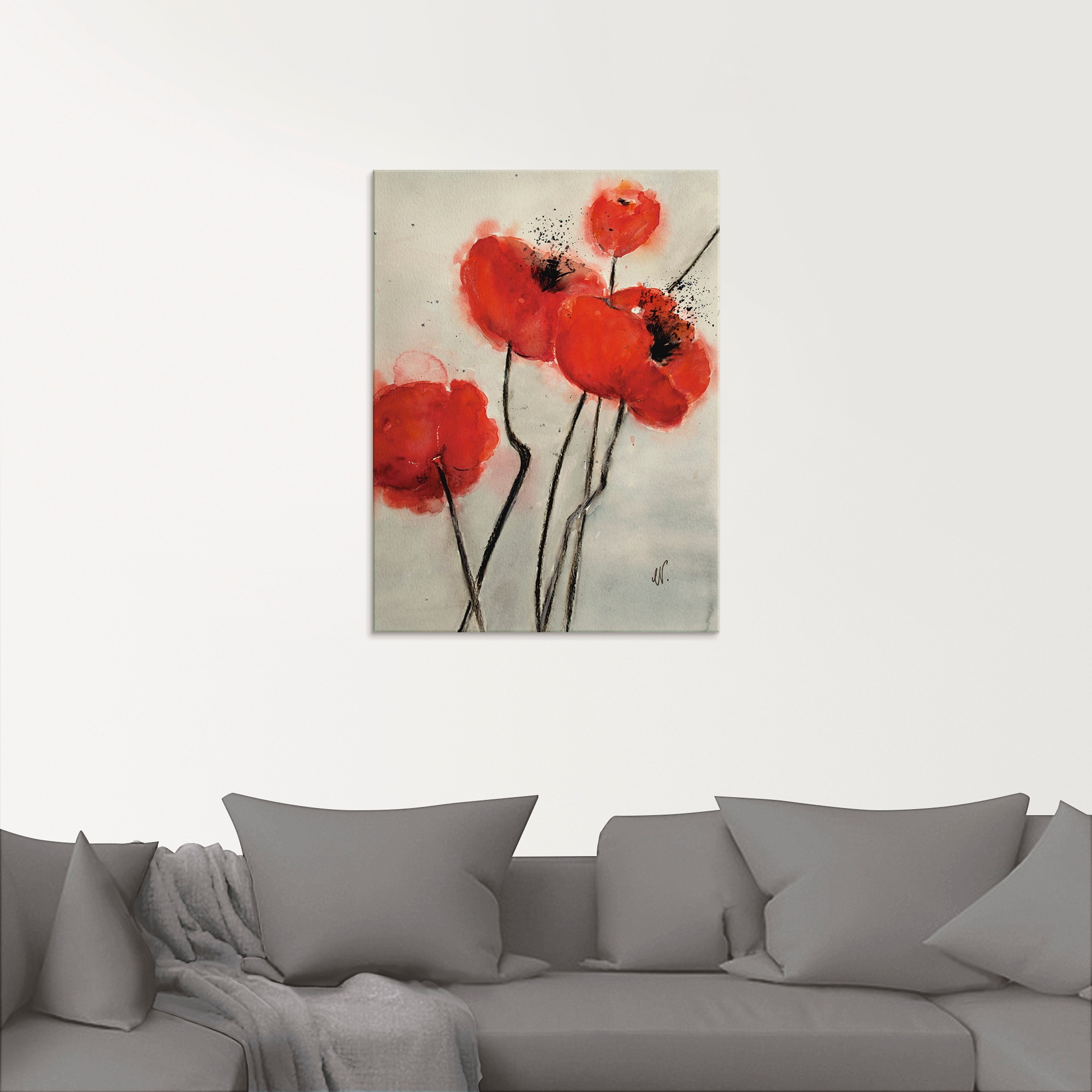 Artland Glasbild »Roter Mohn«, Blumen, (1 St.), in verschiedenen Grössen