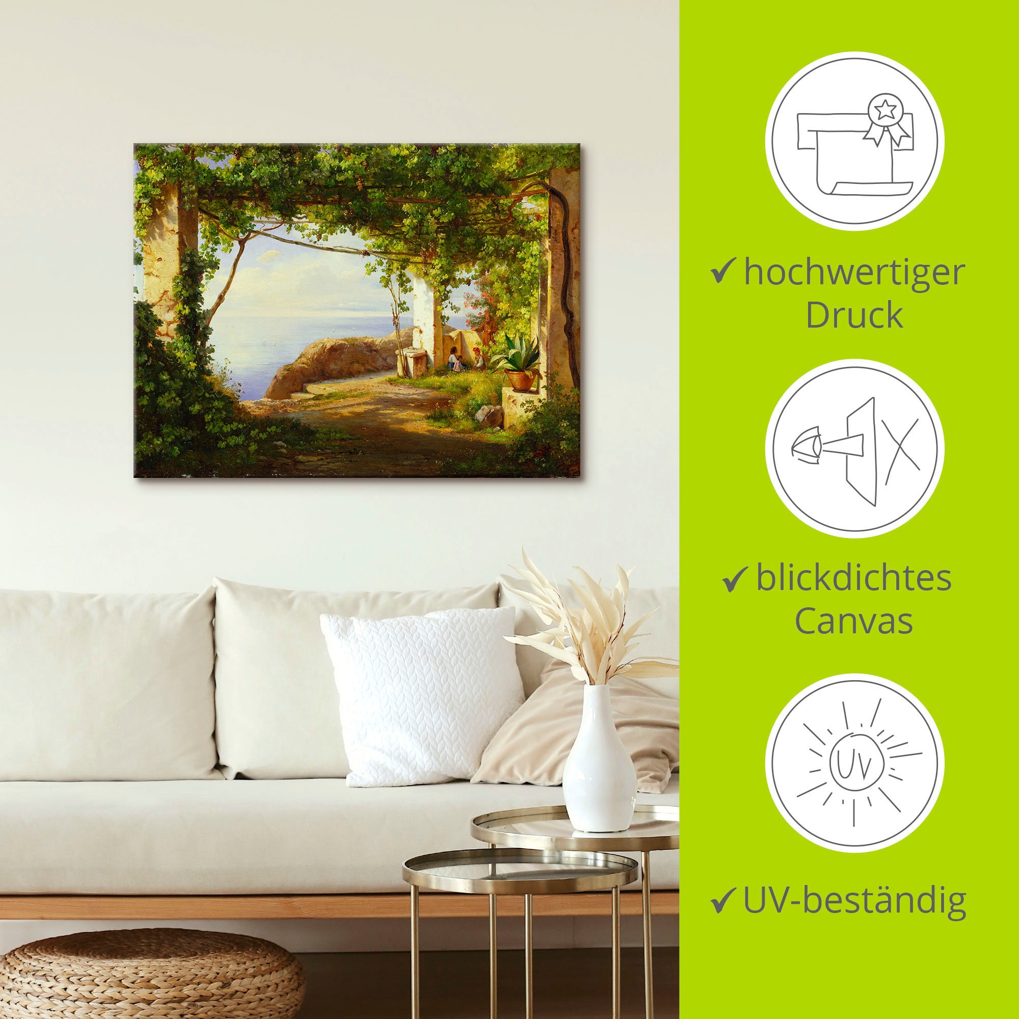 Artland Leinwandbild »Sorrento. 1875« Garten 1 Stk. tlg. auf Holzrahmen gespannt