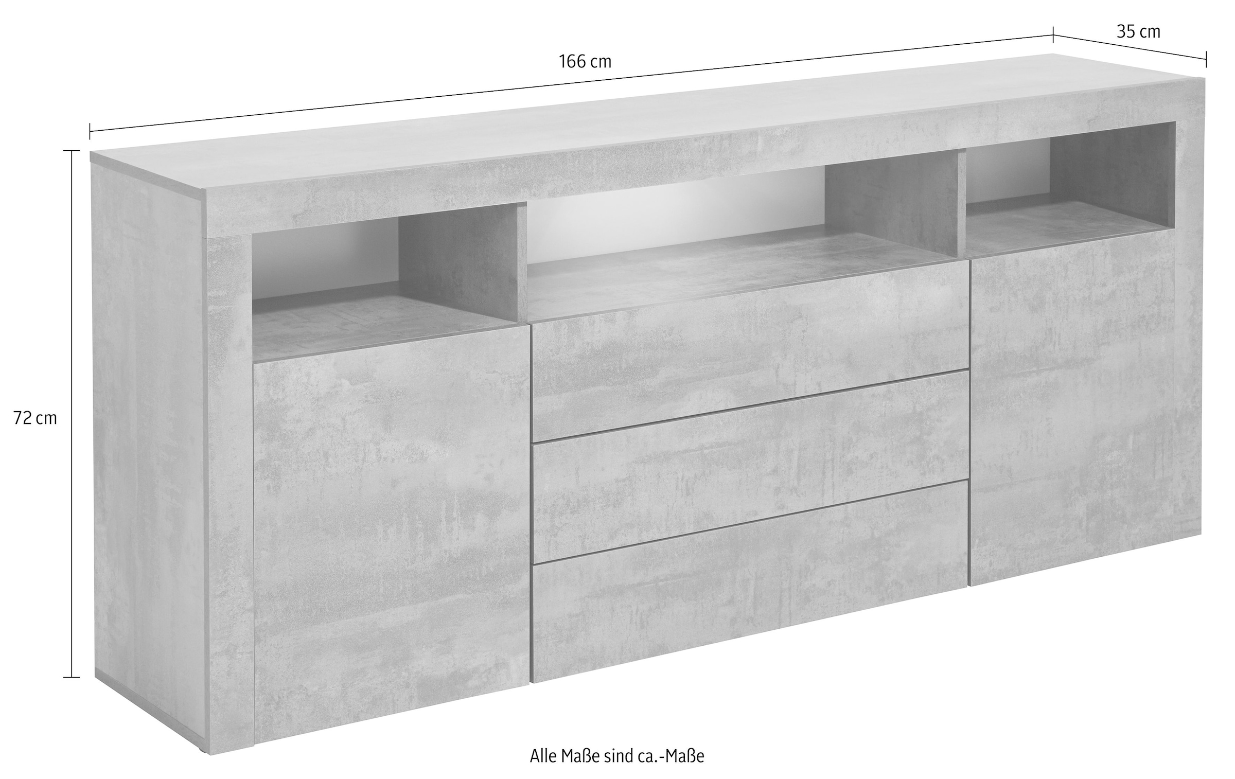 borchardt Möbel Sideboard »Santa Fe«, Breite 166 cm günstig kaufen