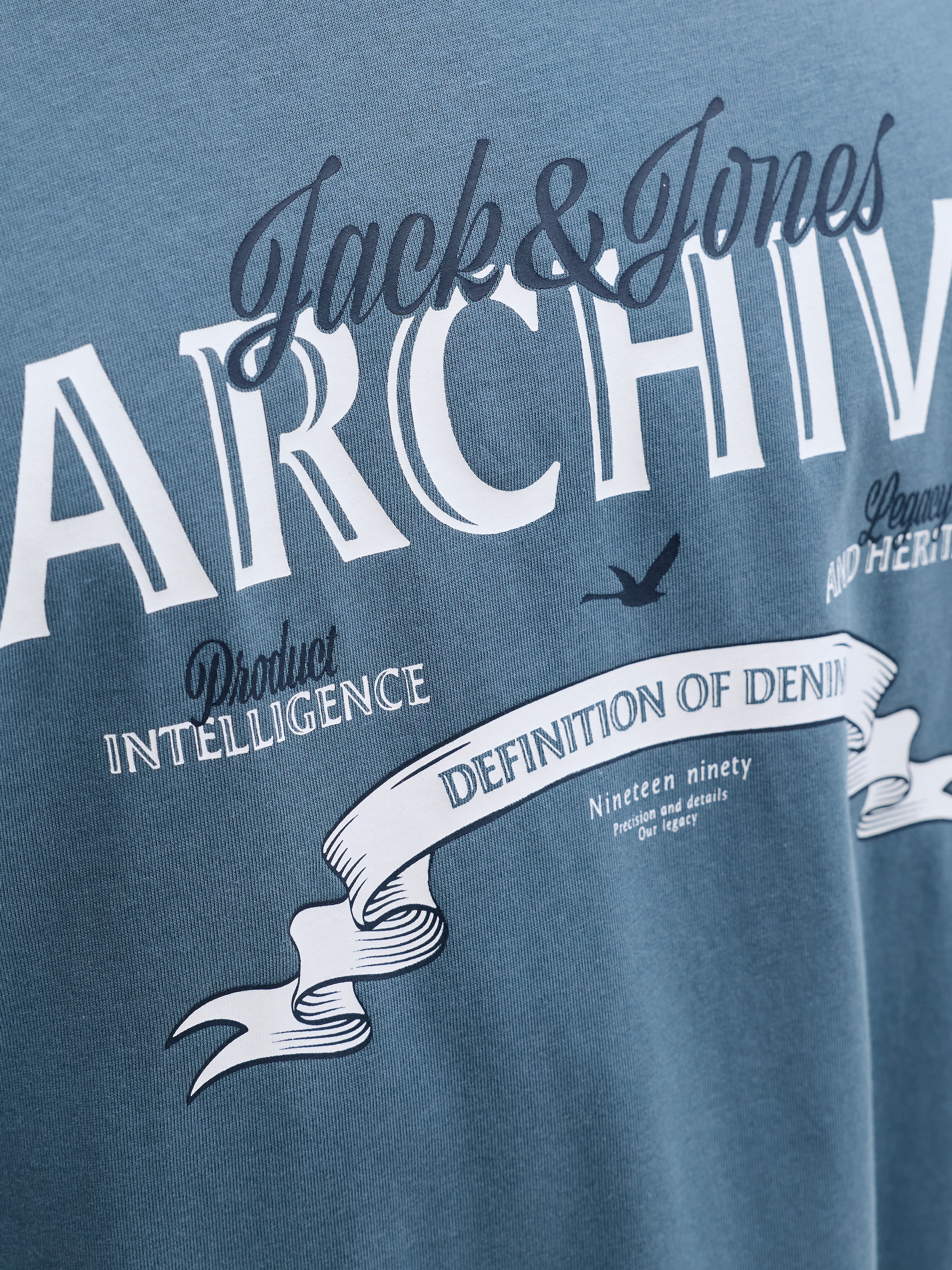 Jack & Jones Rundhalsshirt »JJEDOVER DENIM TEE SS O-NECK SN« mit Logobranding