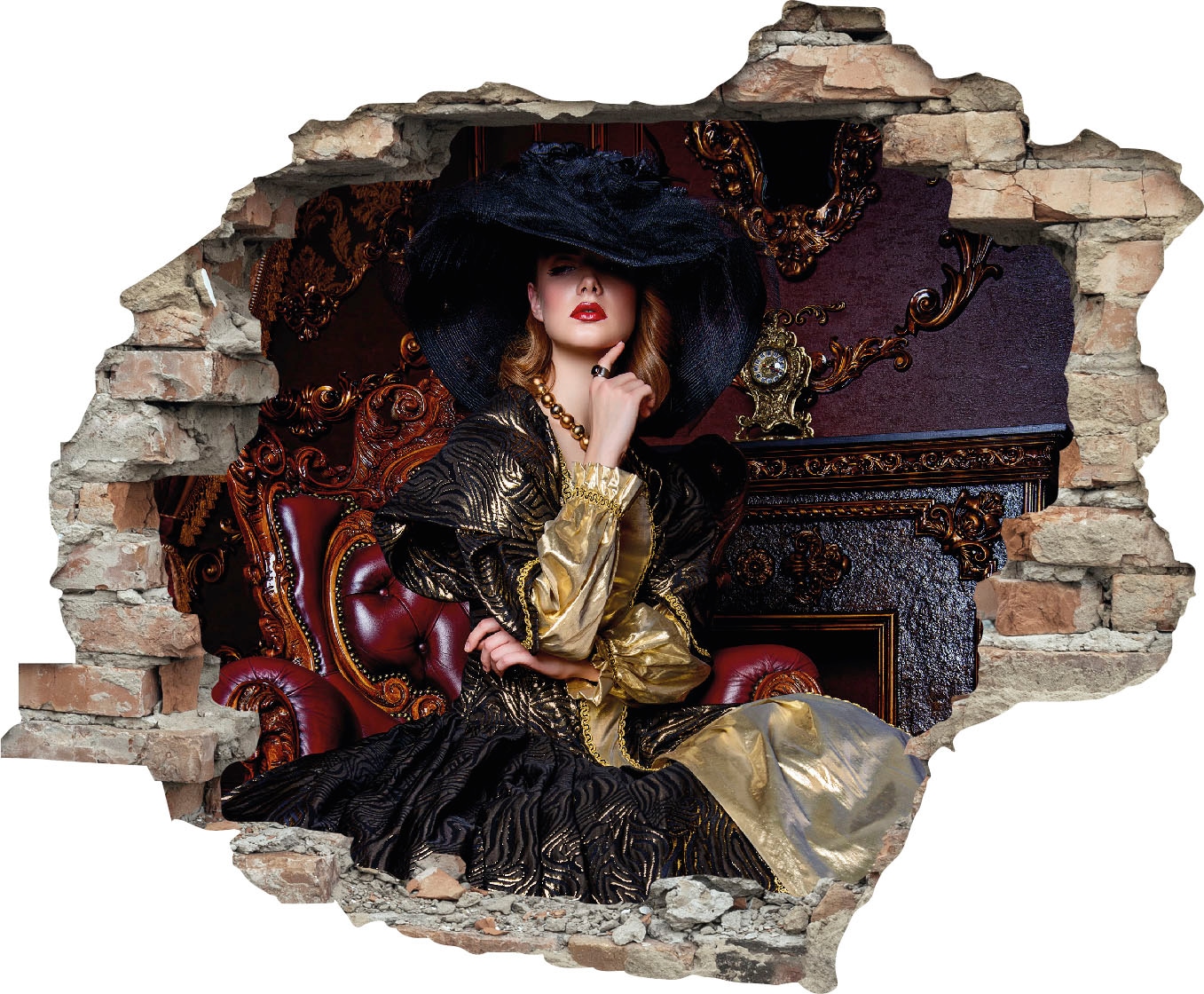 Image of queence Wandtattoo "Frau" Wandsticker, Wandbild, selbstklebend, 3D, Wanddurchbruch