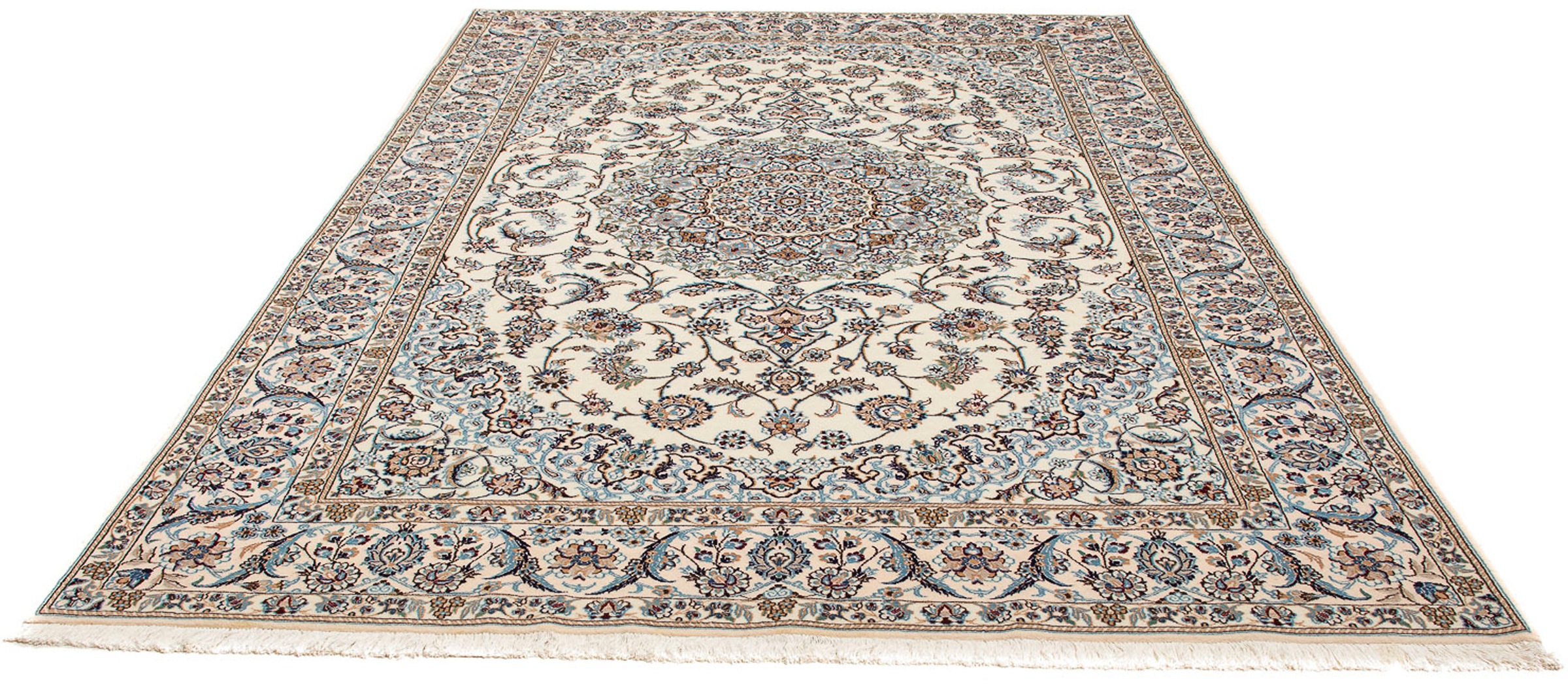 Image of morgenland Orientteppich »Perser - Nain - Premium - 290 x 202 cm - beige«, rechteckig, 6 mm Höhe, Wohnzimmer, Handgeknüpft, Einzelstück mit Zertifikat bei Ackermann Versand Schweiz