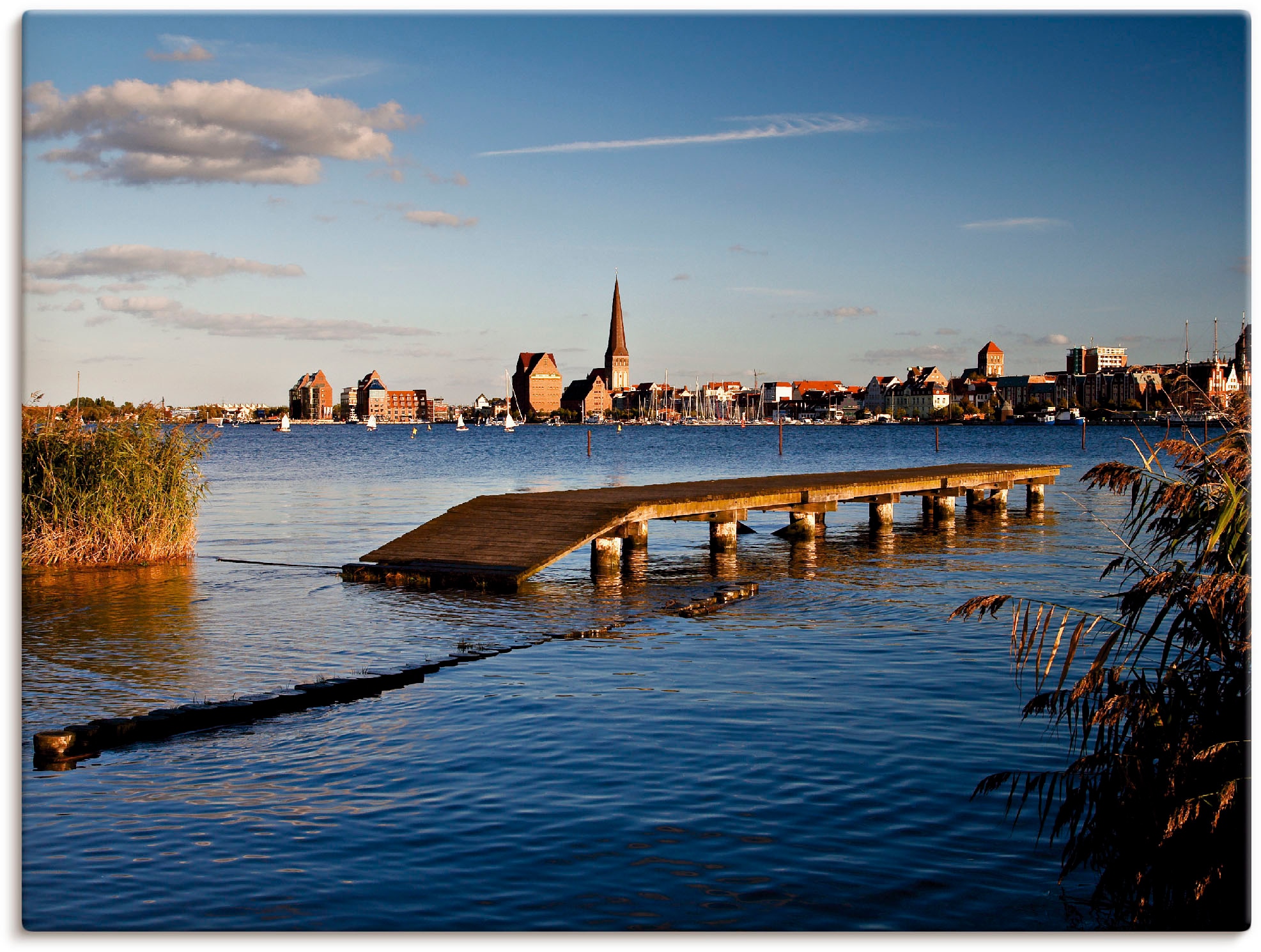 Image of Artland Leinwandbild "Blick auf Rostock" Deutschland 1 Stk. tlg. auf Holzrahmen gespannt