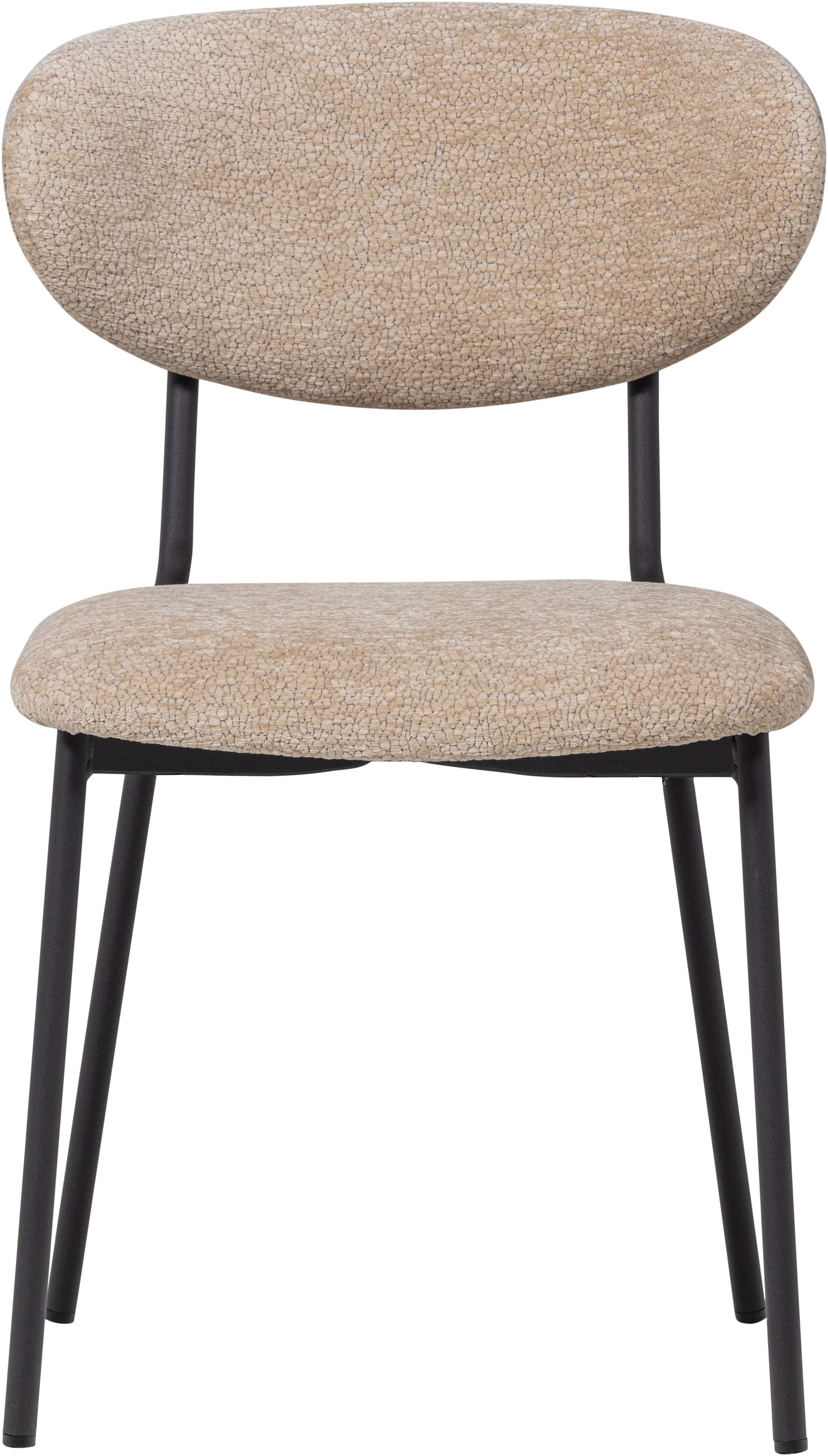 WOOOD Esszimmerstuhl »Kjeld stapelbar mit Bezug und Metallgestell, B 47 x T 53 x H 79 cm« (Set) 2 Stk.(Set, 2 St) Chenille, Tragkraft 120 kg, Geringe Verschleissfestigkeit