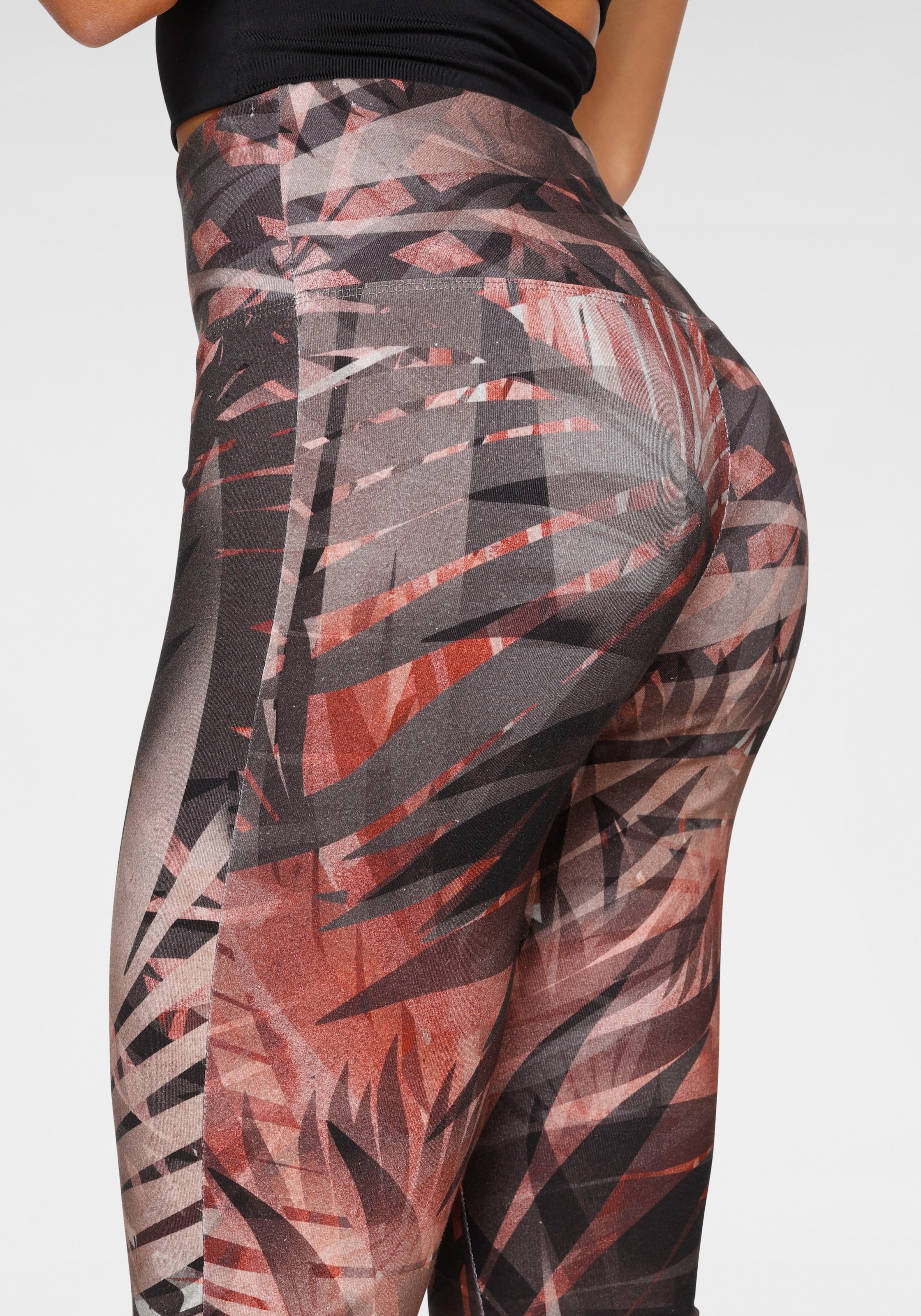 LASCANA ACTIVE Caprileggings »Tropical«, mit abstraktem Palmenprint