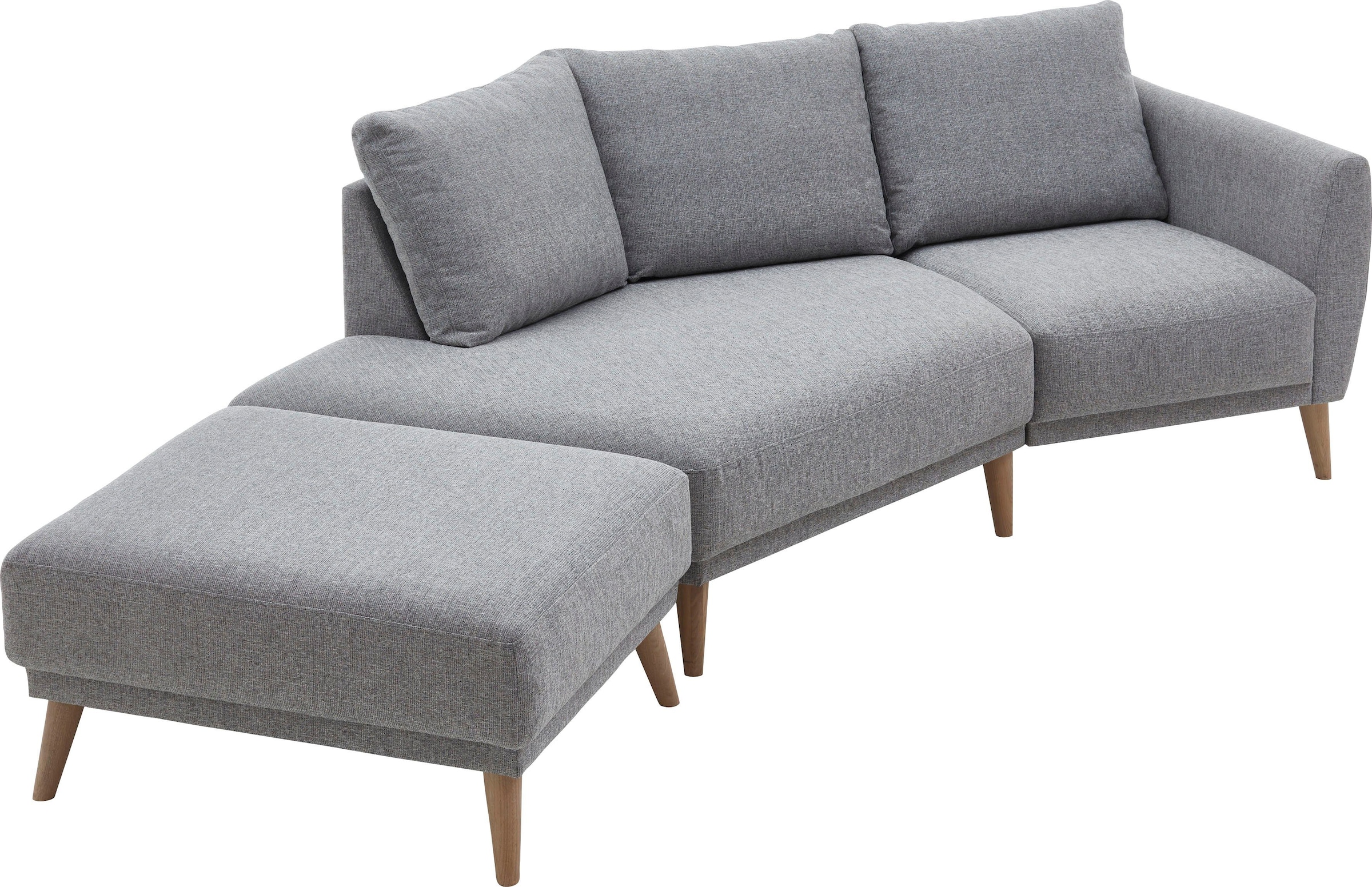 ATLANTIC home collection 2,5-Sitzer »Elvis« Polsterecke mit offenem Ende im skandinavischen Stil, Massivholzfüsse