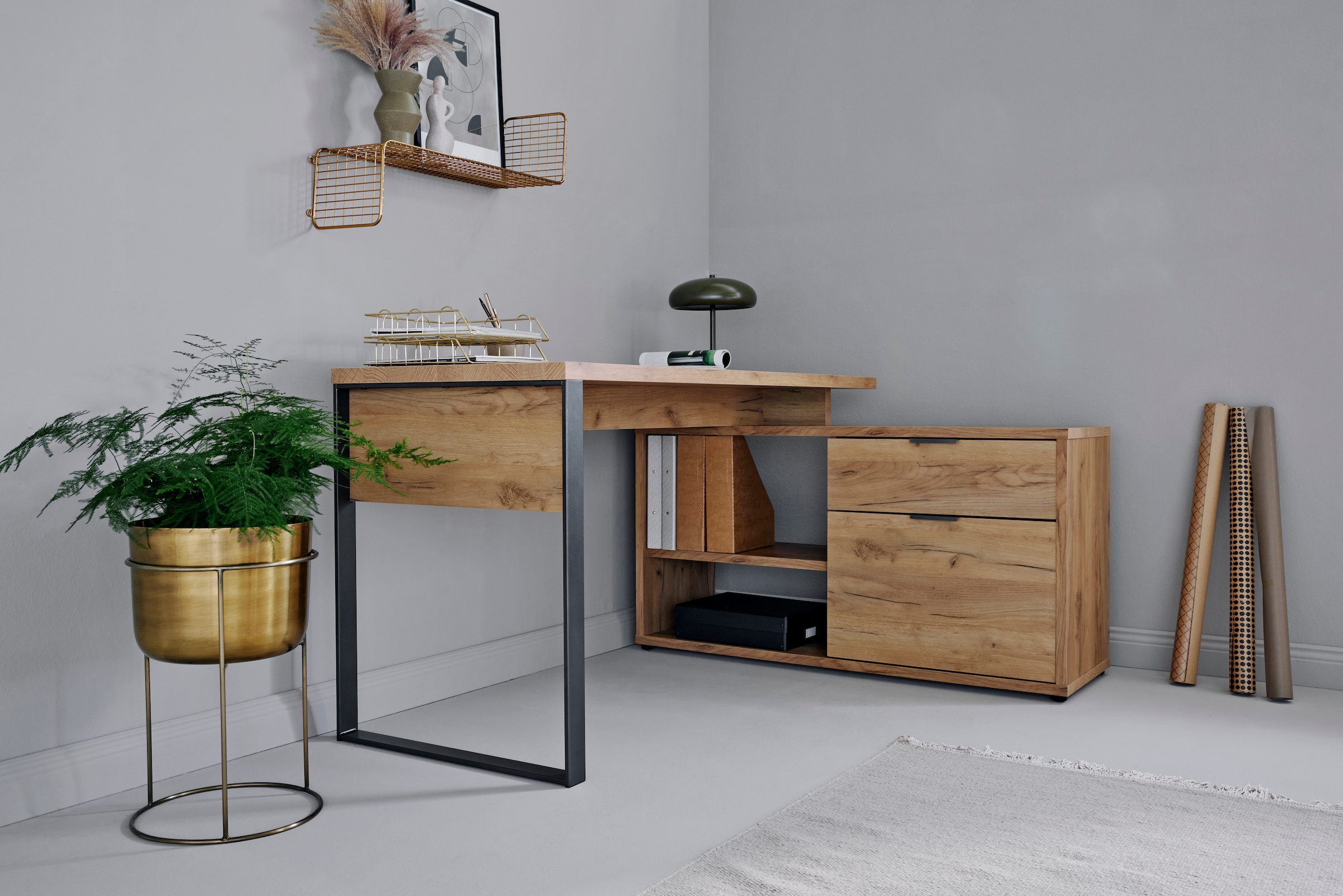 Jahnke Bureau d'angle »LOOP C 150 E« 1 cuis tlg. bureau d'angle, montage réversible, beaucoup de rangement