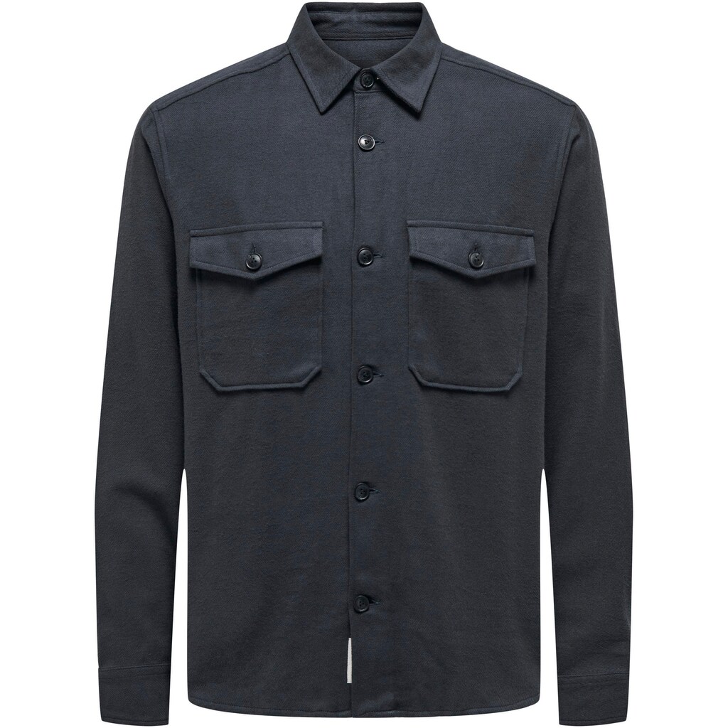 ONLY & SONS Flanellhemd »MILO LIFE SOLID OVERSHIRT«