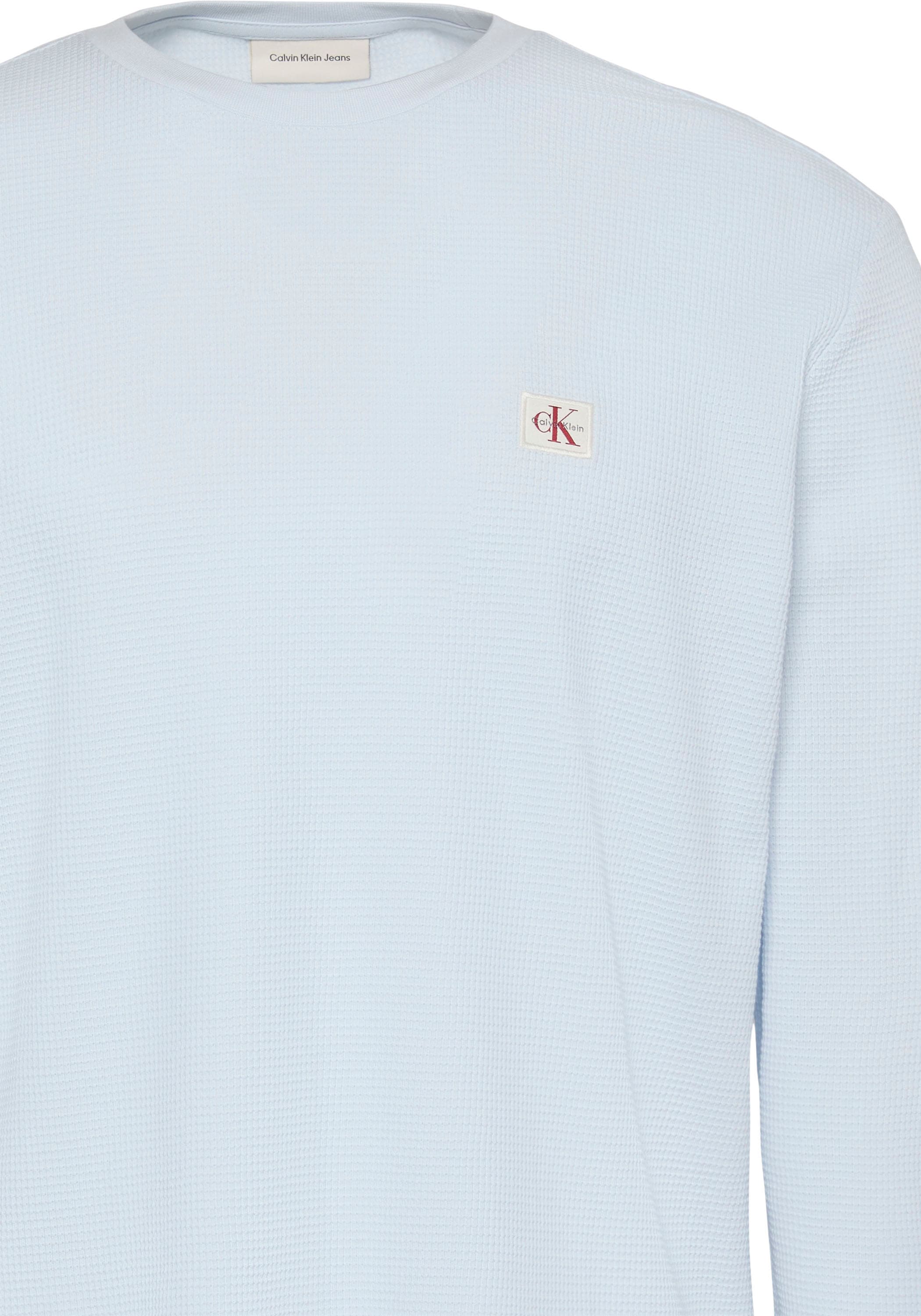 Calvin Klein Jeans T-shirt à manches longues »LS WAFFLE BADGE CREWNK TEE« avec encolure ronde