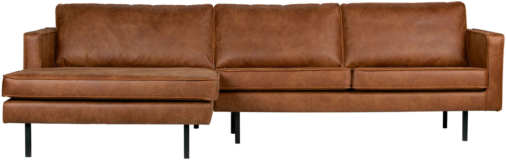 Image of WOOOD Ecksofa "Rodeo Recycling-Lederfaser-Verbundstoff, H 85 x B 300 x T 155/86 cm" Metallbeine, Tragkraft 250 kg, Gute Verschleissfestigkeit, pfleigleicht
