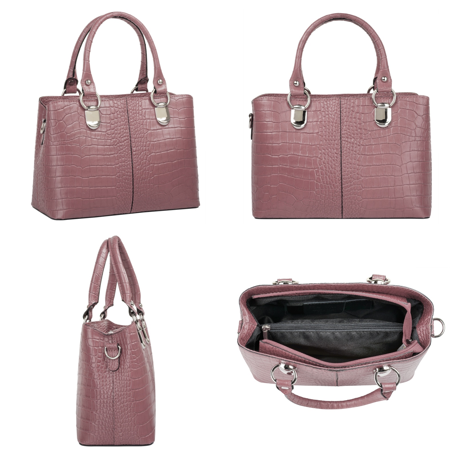 Cluty Umhängetasche, echt Leder, Made in Italy