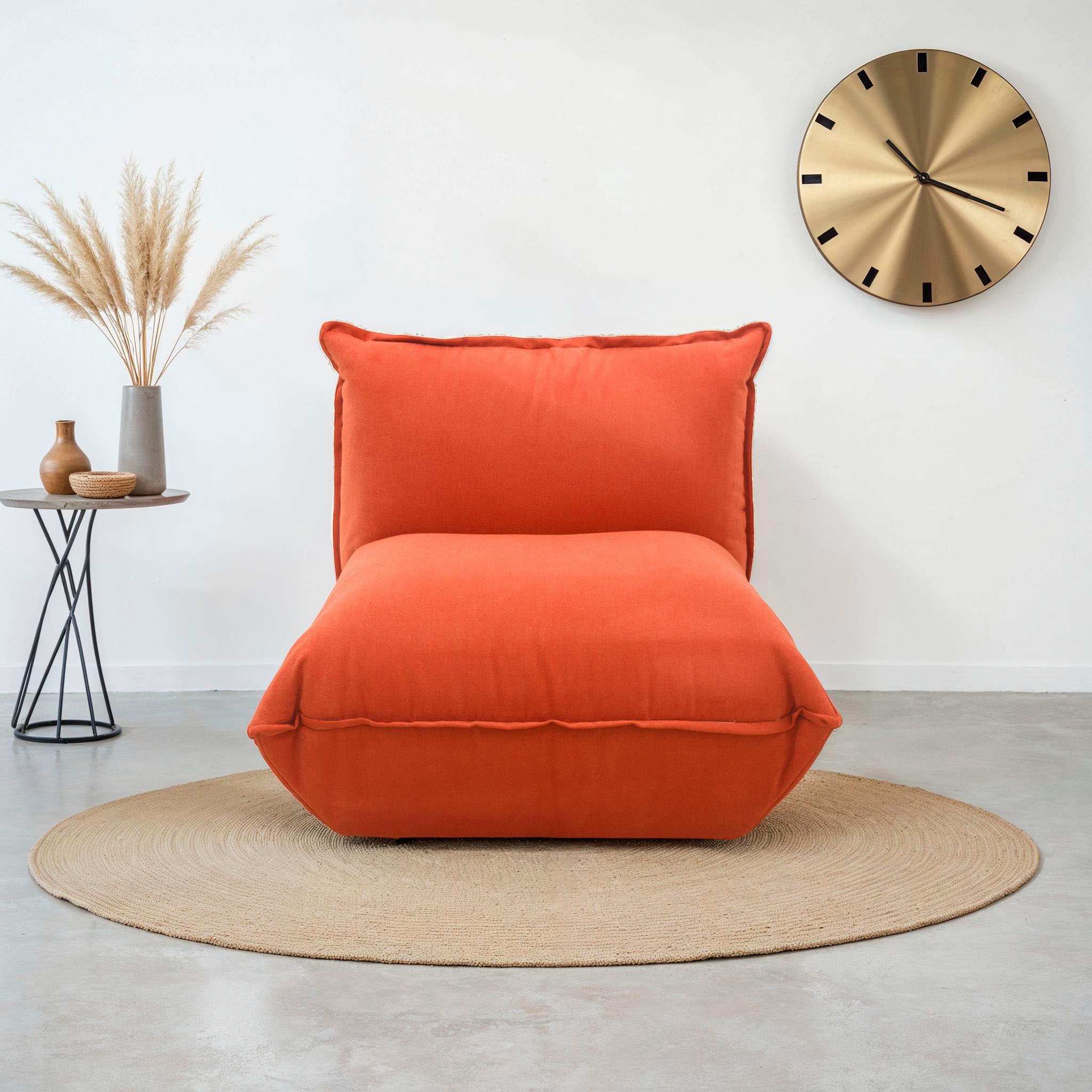 Image of DOMO collection Sessel "Nantes Loungesessel, Wohlfühlsessel mit 360 Drehfunktion" hochwertig gepolstert mit Federkern, Struktur weich, orange