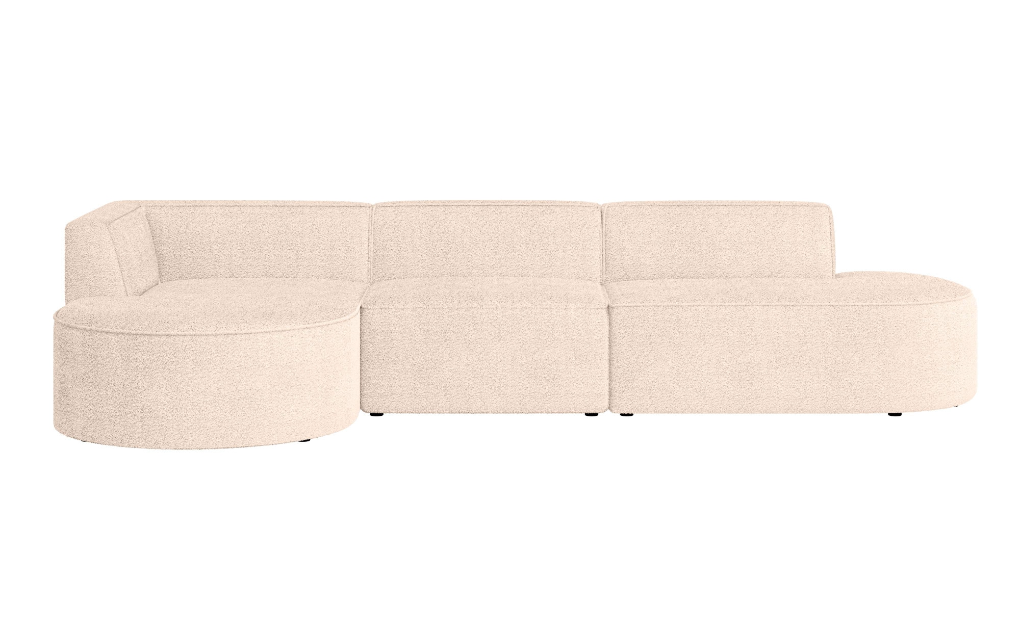 andas Ecksofa »Ecksofa EIVIND mit Ottomane rechts/links, Masse: B/H/T 343/159/72 cm«, L-Form mit Wellenunterfederung, auch in Feincord und Bouclé