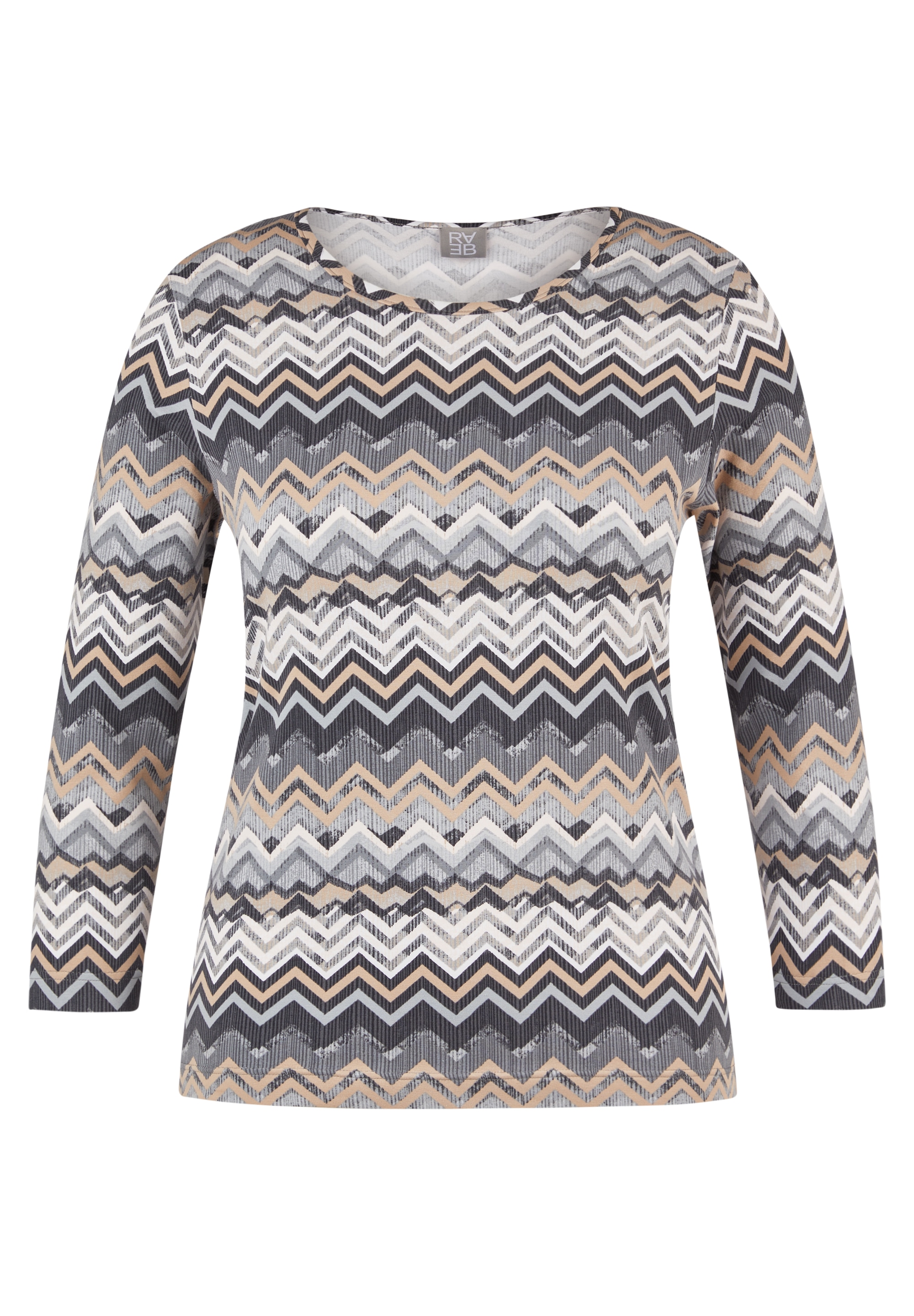 Rabe T-shirt à manches 3/4 mit grafischem Muster